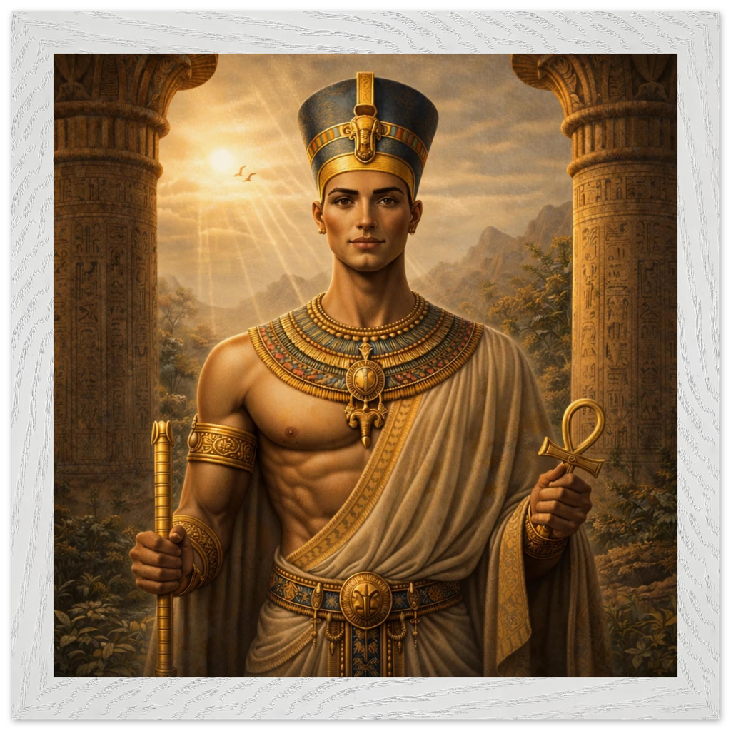 Echnaton – Mythologie Fine Art Print mit Rahmen | babasan