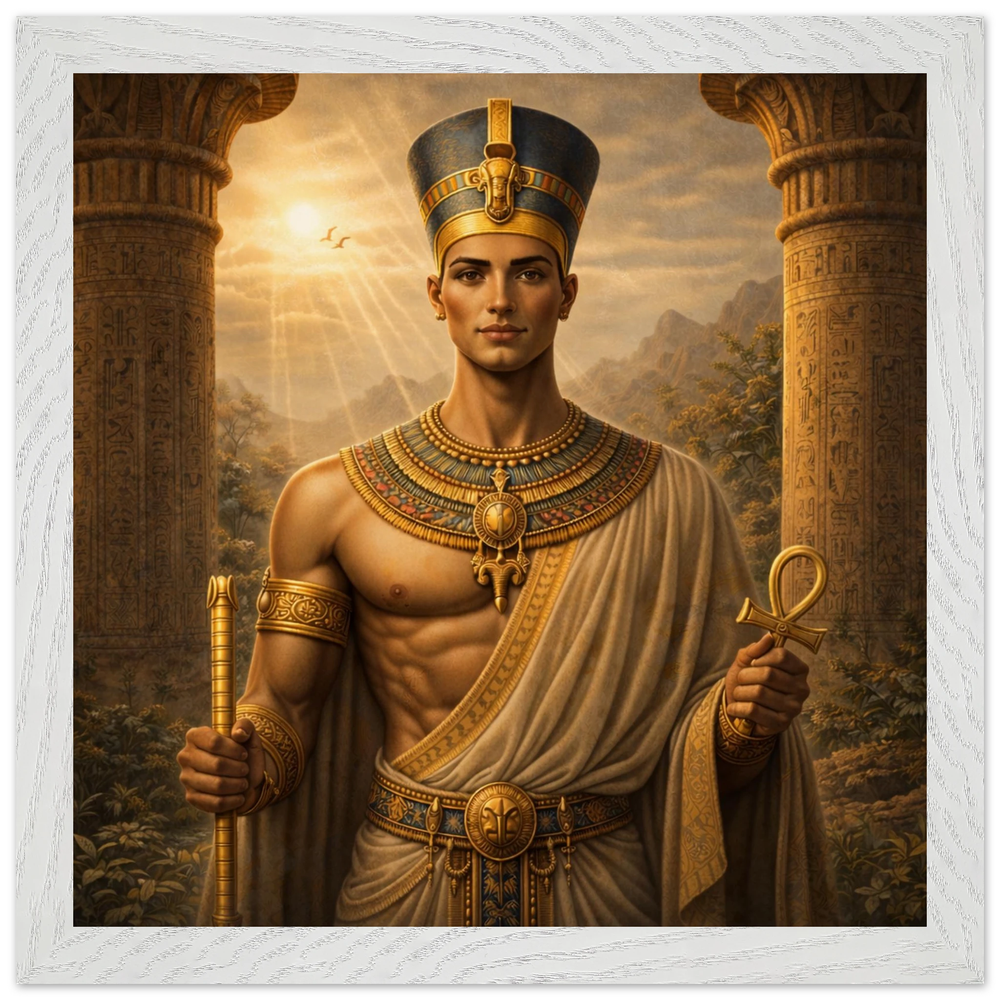 Echnaton – Mythologie Fine Art Print mit Rahmen | babasan
