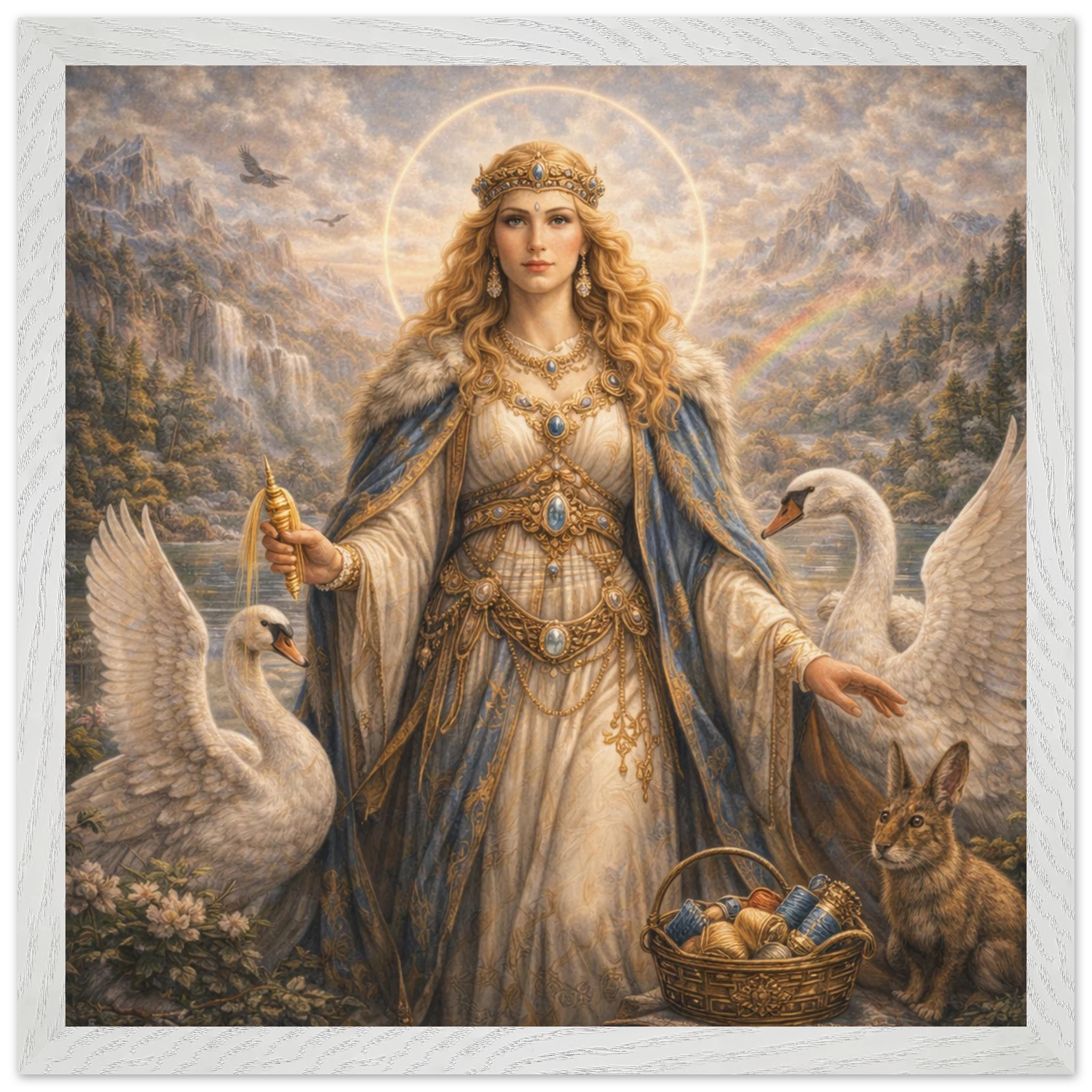 Frigg – Mythologie Fine Art Print mit Rahmen | babasan