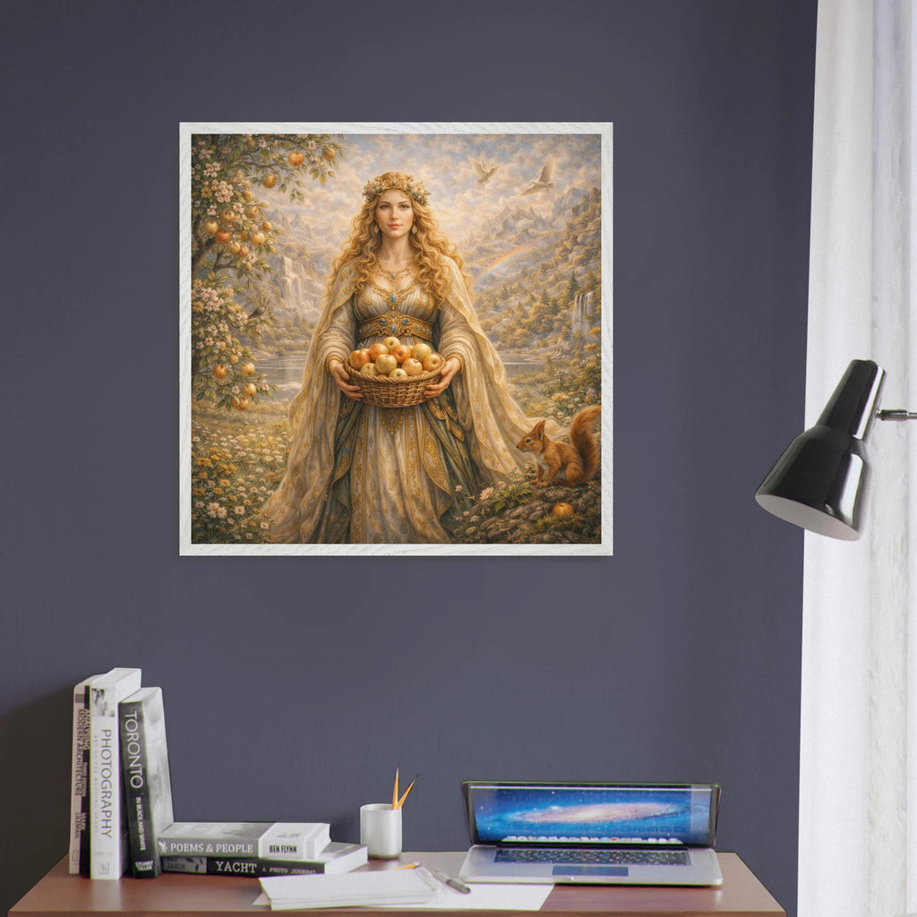 Idun – Mythologie Fine Art Print mit Rahmen | babasan