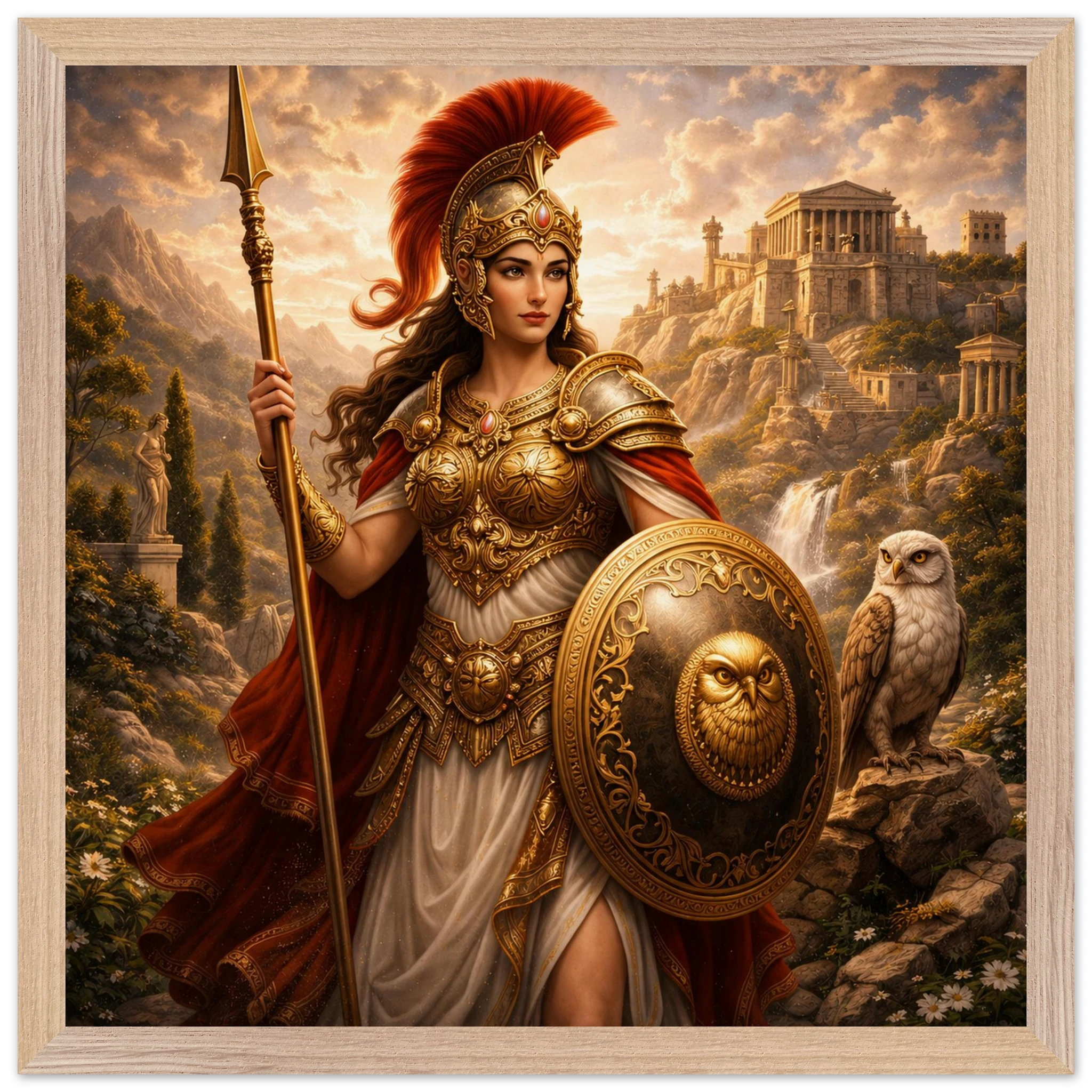 Athena – Mythologie Fine Art Print mit Rahmen | babasan