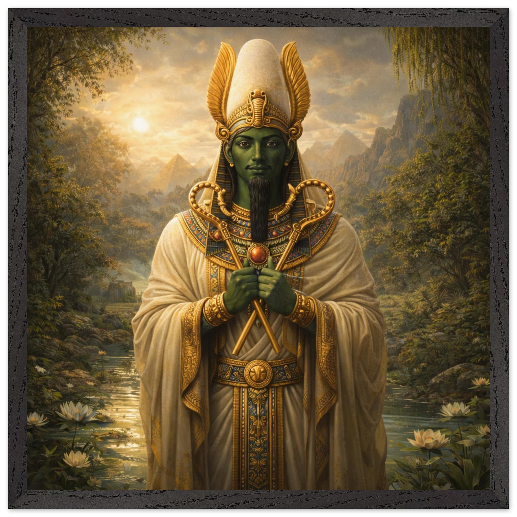 Osiris – Mythologie Fine Art Print mit Rahmen | babasan