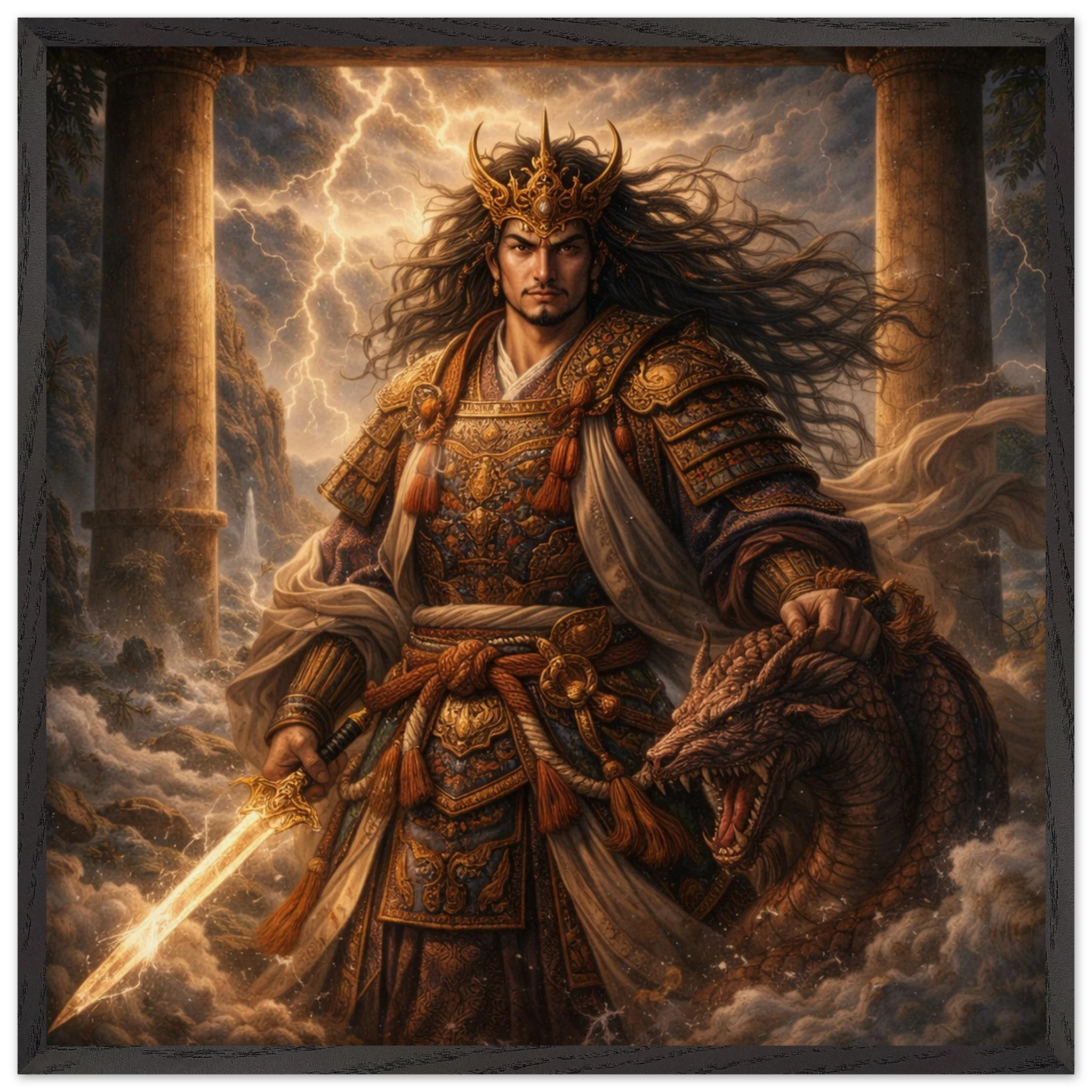 Susanoo – Mythologie Fine Art Print mit Rahmen | babasan