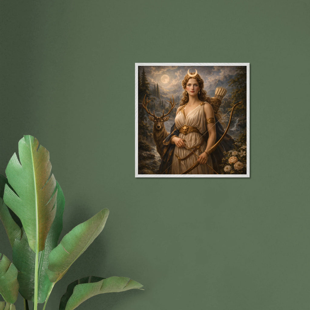 Diana – Mythologie Fine Art Print mit Rahmen | babasan