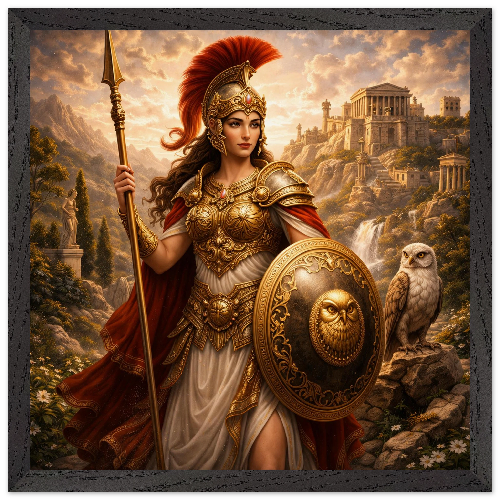 Athena – Mythologie Fine Art Print mit Rahmen | babasan