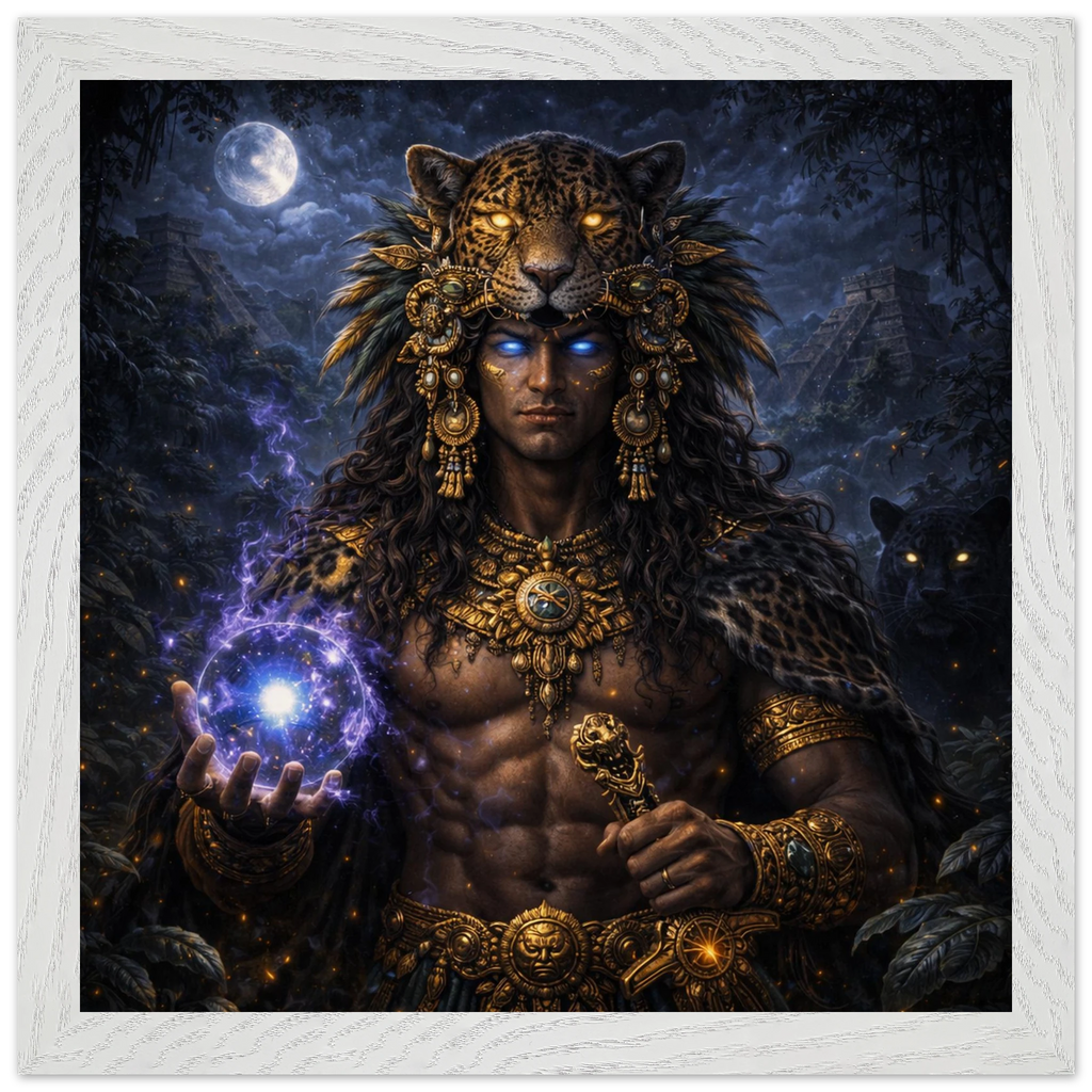 Xbalanque – Mythologie Fine Art Print mit Rahmen | babasan