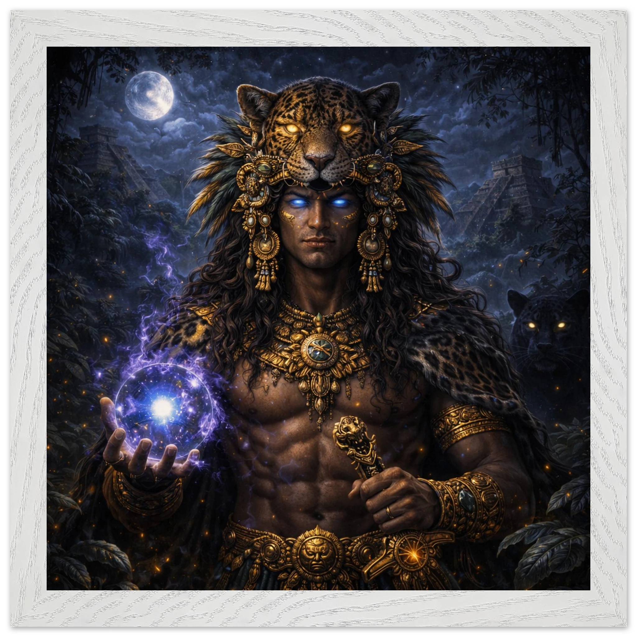 Xbalanque – Mythologie Fine Art Print mit Rahmen | babasan