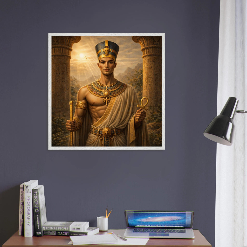 Echnaton – Mythologie Fine Art Print mit Rahmen | babasan