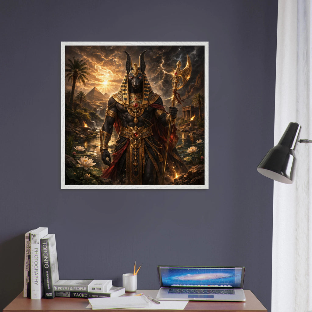 Seth – Mythologie Fine Art Print mit Rahmen | babasan