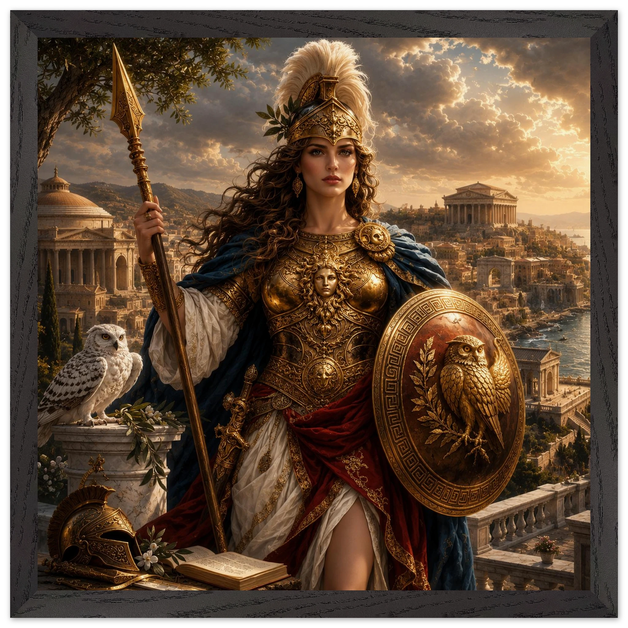 Minerva – Mythologie Fine Art Print mit Rahmen | babasan