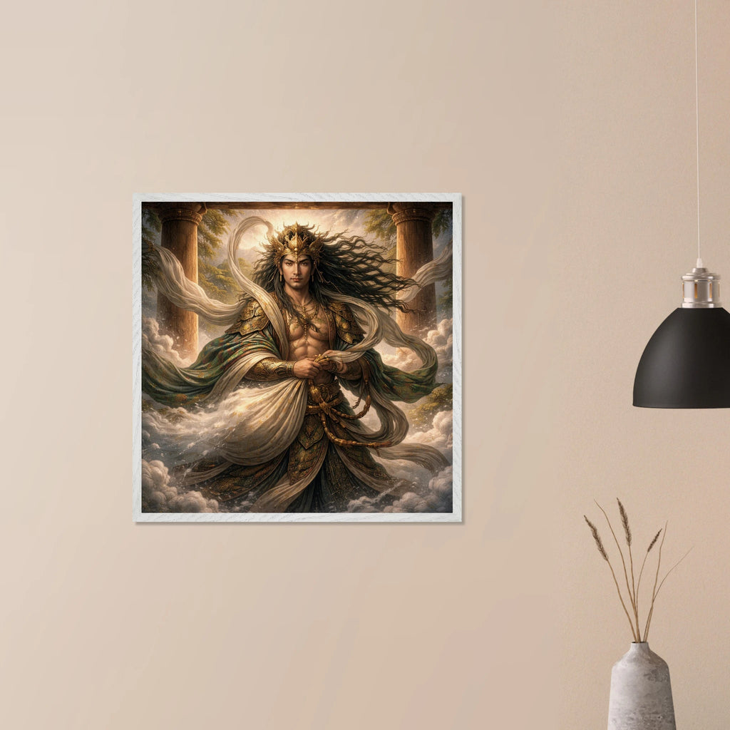 Fūjin – Mythologie Fine Art Print mit Rahmen | babasan