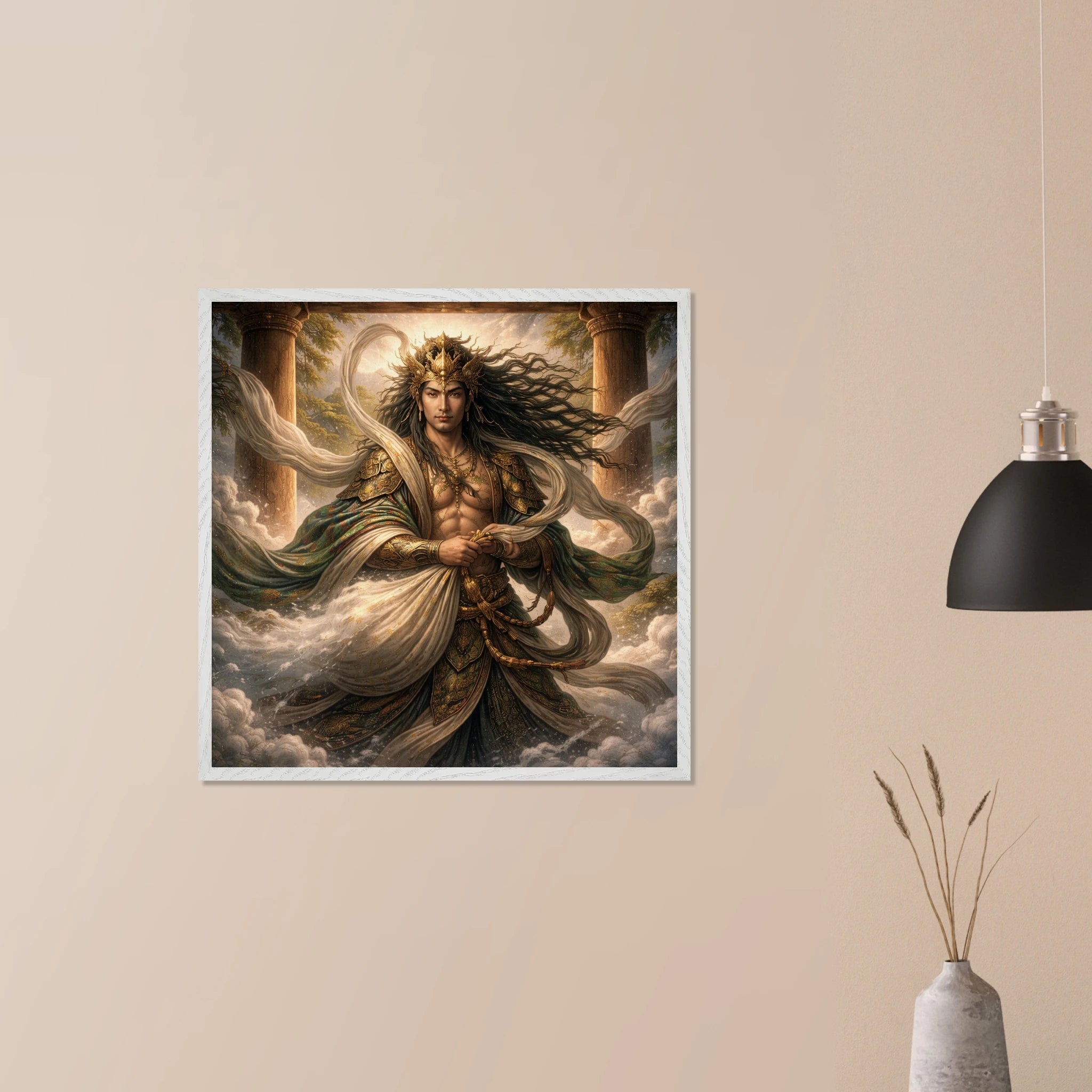 Fūjin – Mythologie Fine Art Print mit Rahmen | babasan