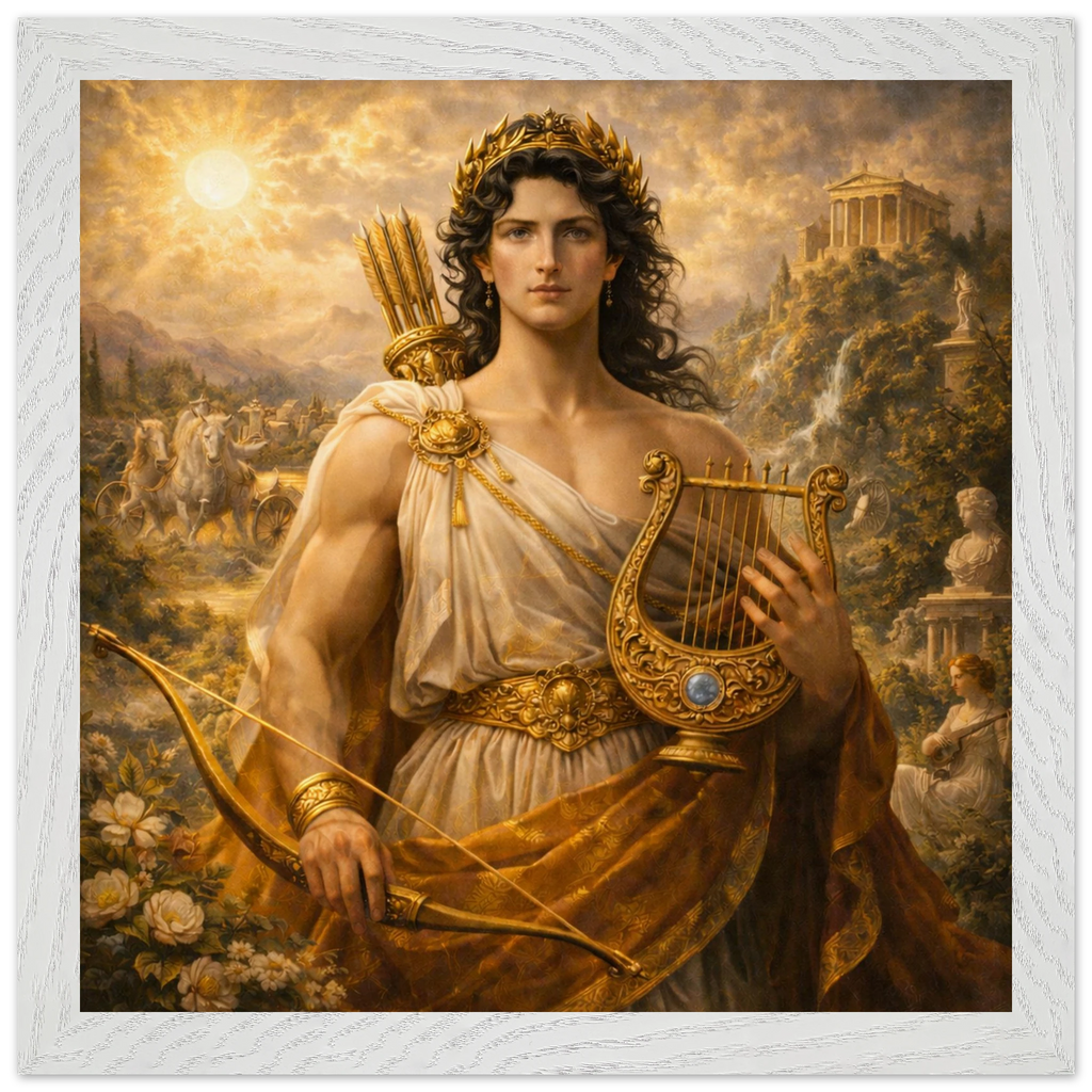 Apollo – Mythologie Fine Art Print mit Rahmen | babasan