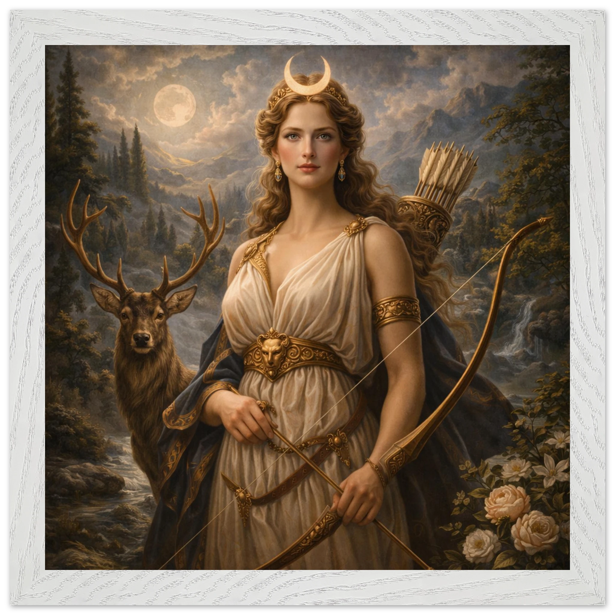 Diana – Mythologie Fine Art Print mit Rahmen | babasan