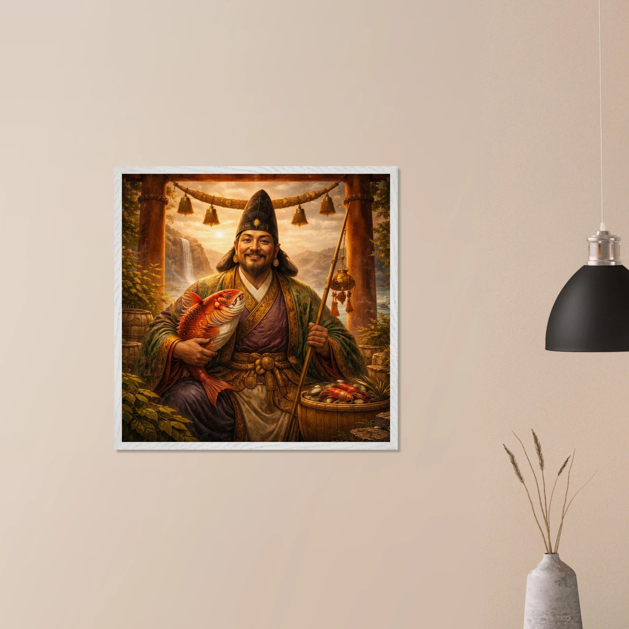 Ebisu – Mythologie Fine Art Print mit Rahmen | babasan