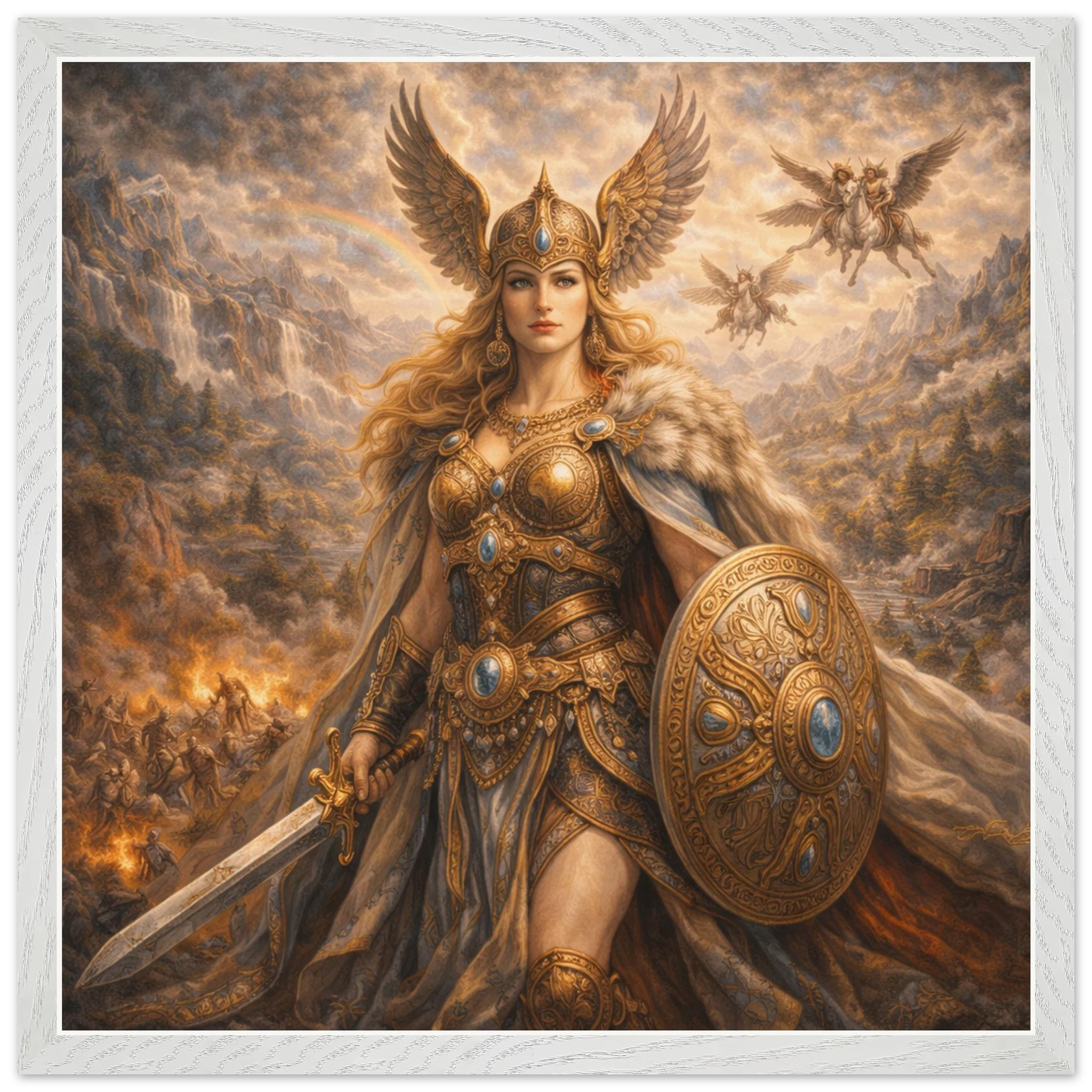 Walküre – Mythologie Fine Art Print mit Rahmen | babasan