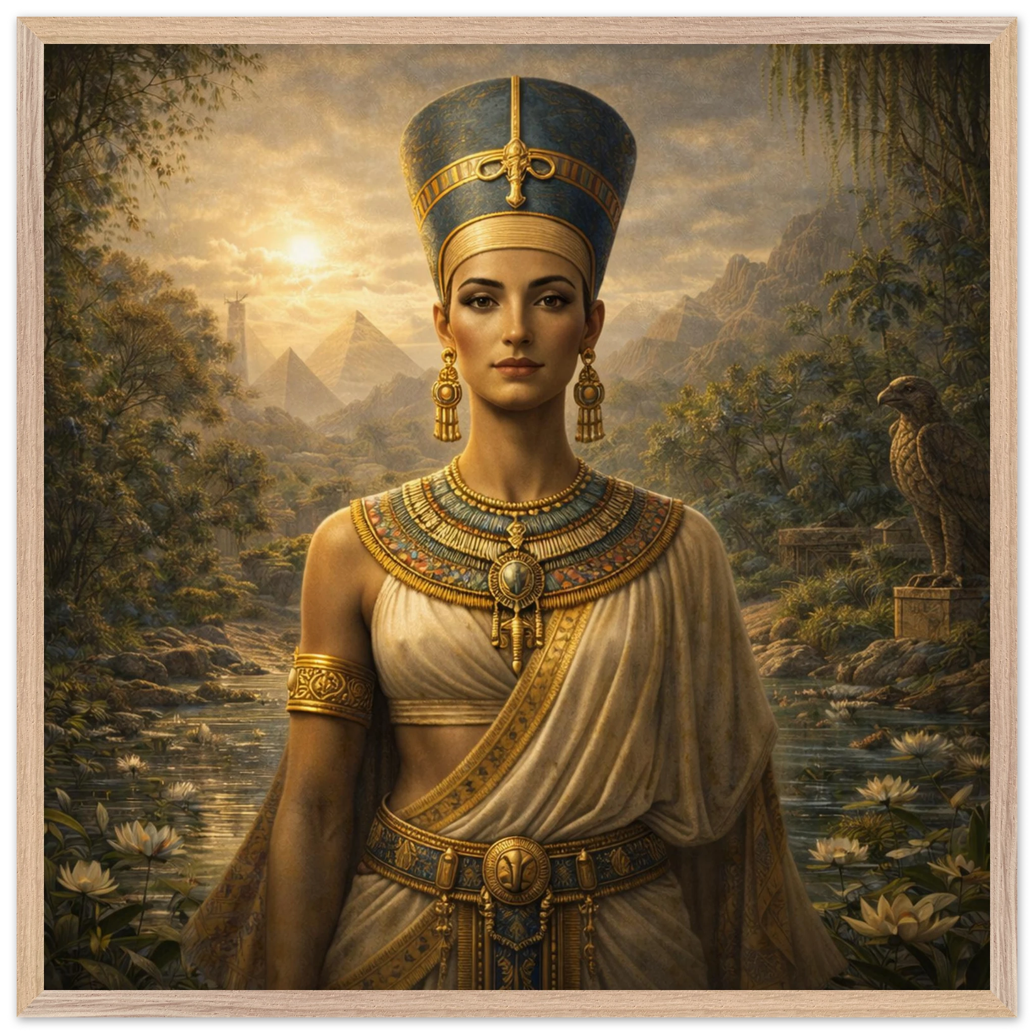Nofretete – Mythologie Fine Art Print mit Rahmen | babasan