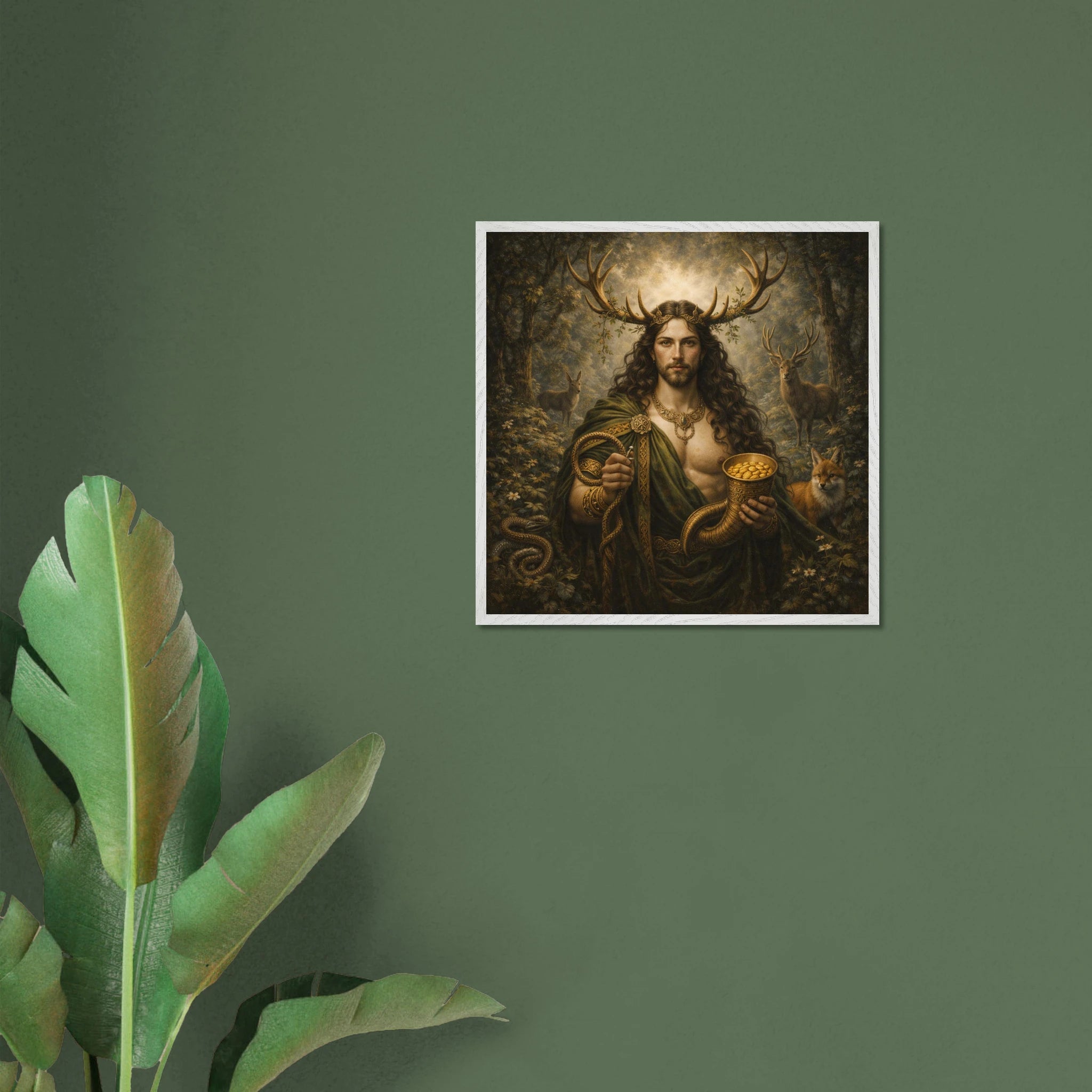 Cernunnos – Mythologie Fine Art Print mit Rahmen | babasan