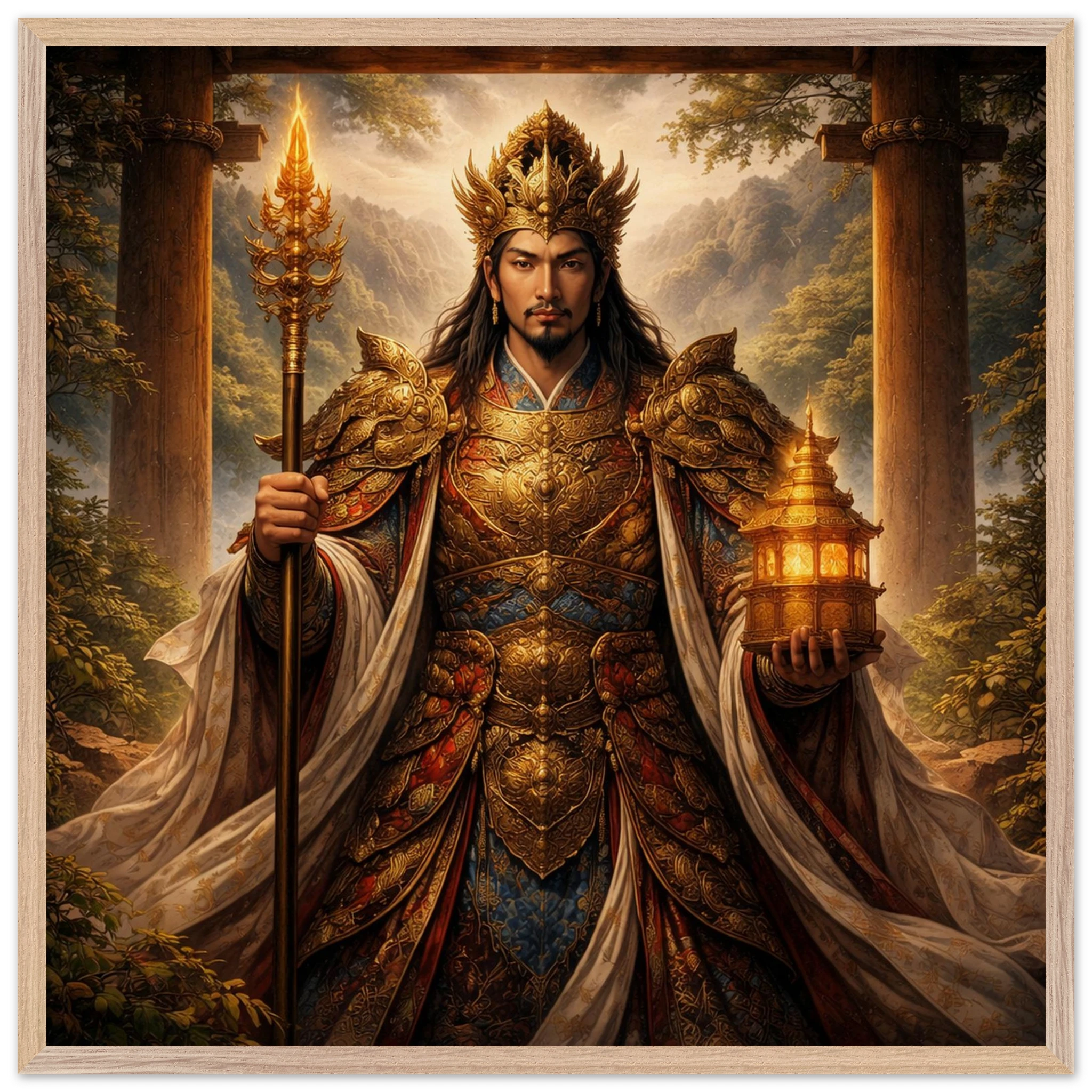 Bishamonten – Mythologie Fine Art Print mit Rahmen | babasan
