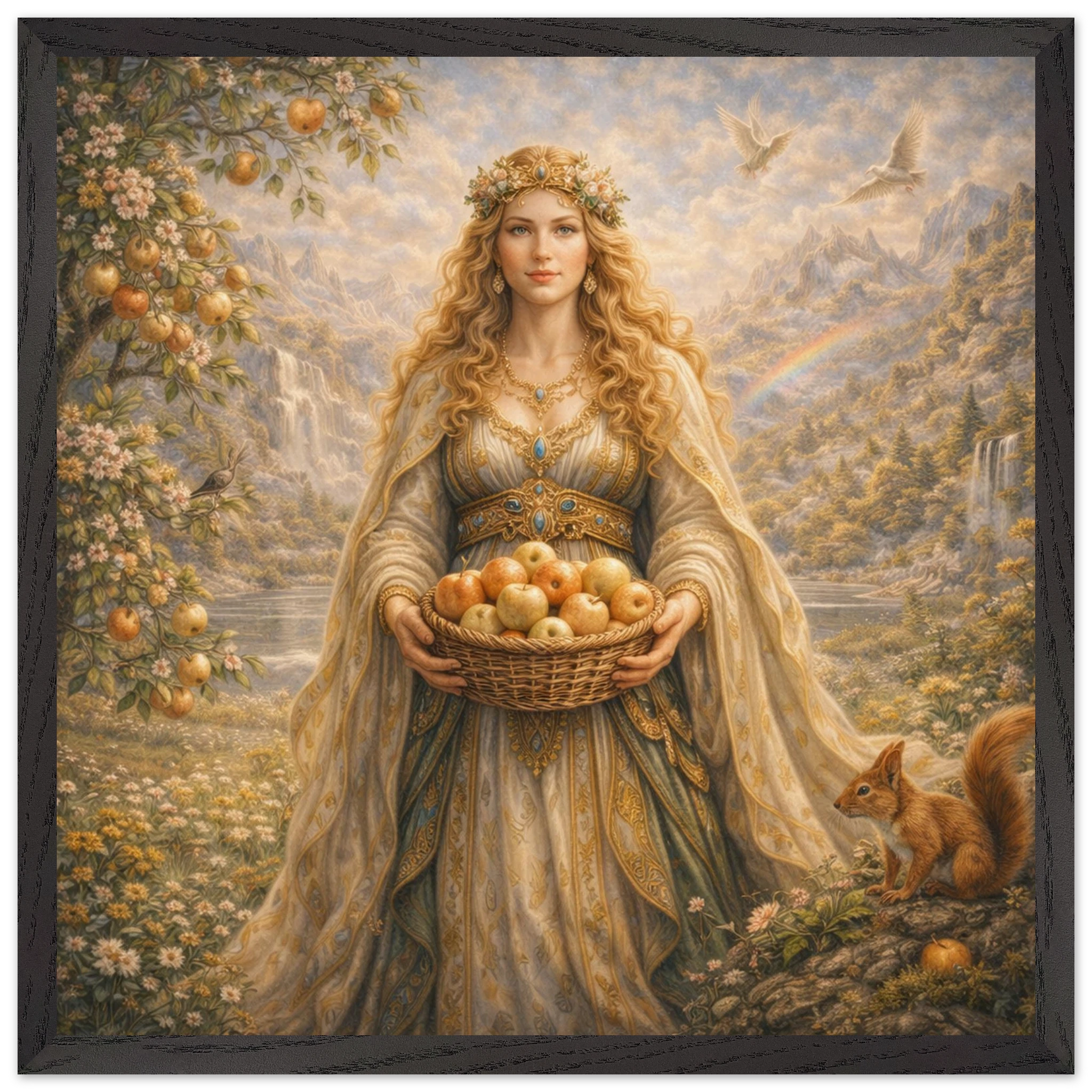 Idun – Mythologie Fine Art Print mit Rahmen | babasan