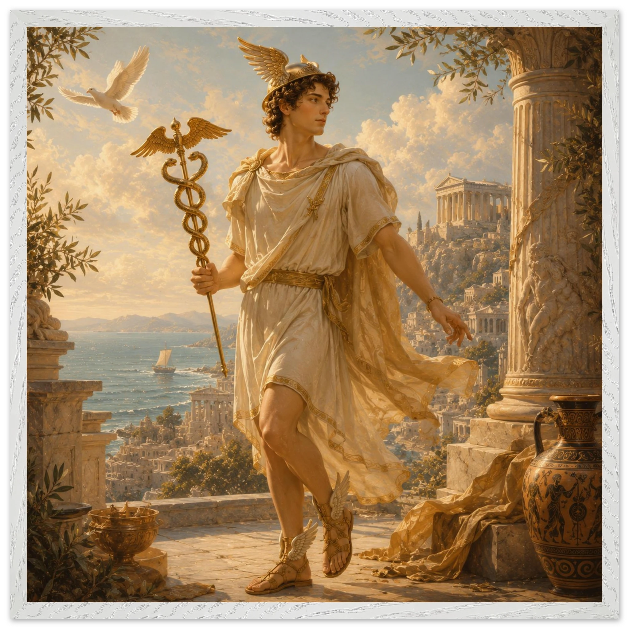 Hermes – Mythologie Fine Art Print mit Rahmen | babasan