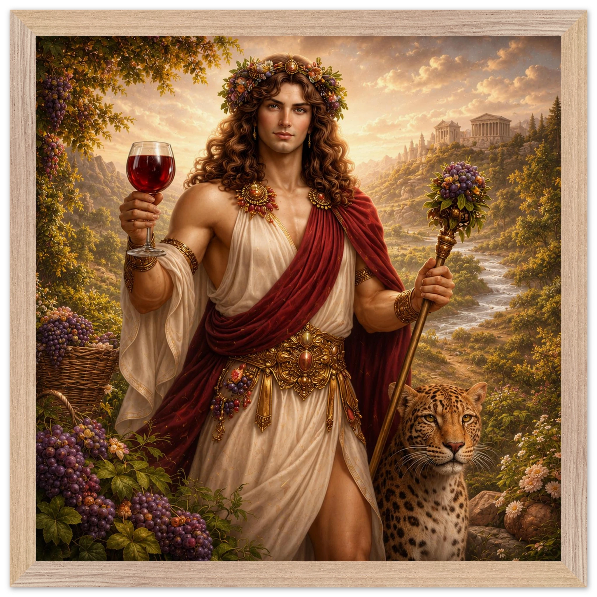 Dionysos – Mythologie Fine Art Print mit Rahmen | babasan