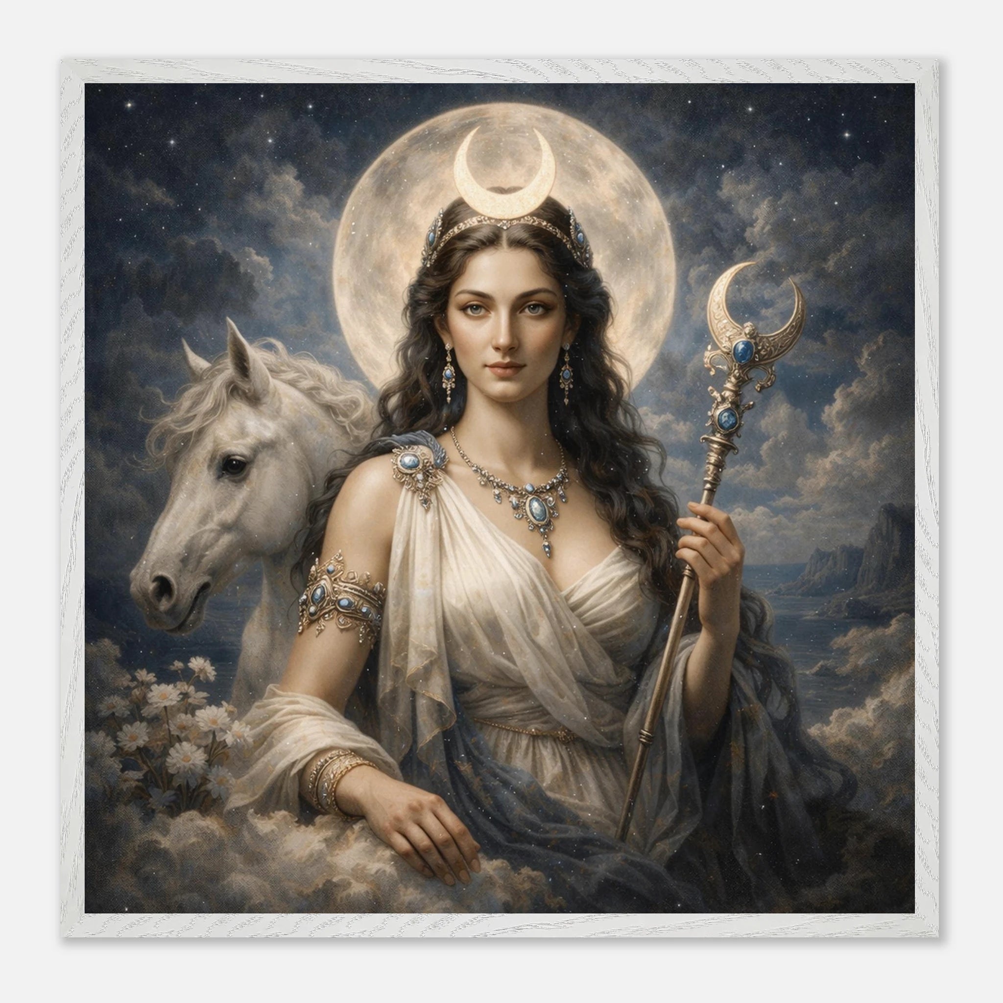 Luna – Mythologie Fine Art Print mit Rahmen | babasan
