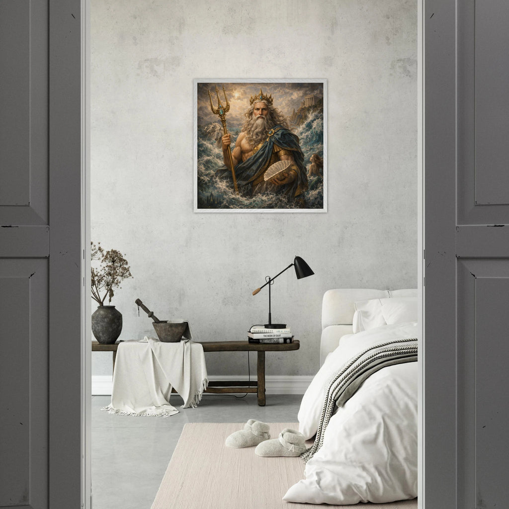 Neptun – Mythologie Fine Art Print mit Rahmen | babasan