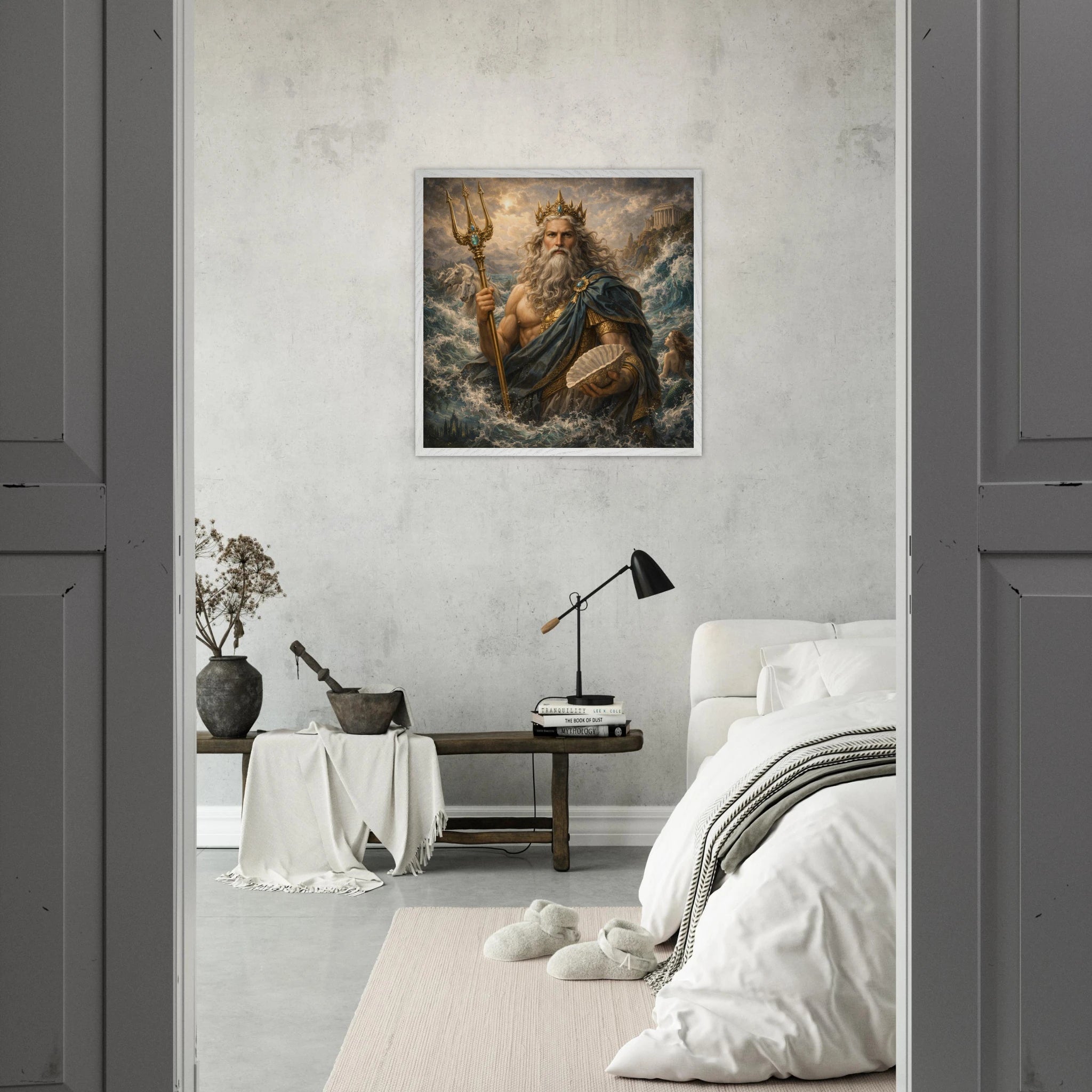 Neptun – Mythologie Fine Art Print mit Rahmen | babasan