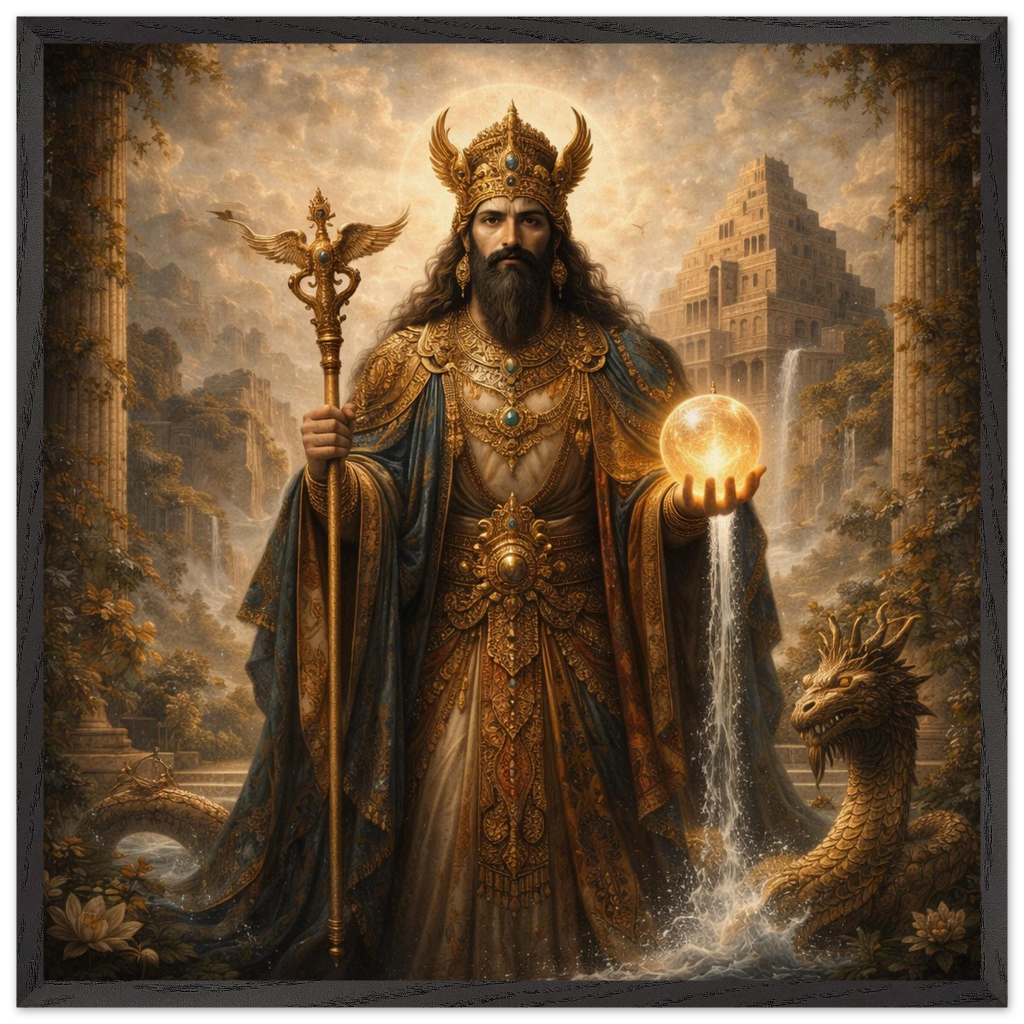 Marduk – Mythologie Fine Art Print mit Rahmen | babasan