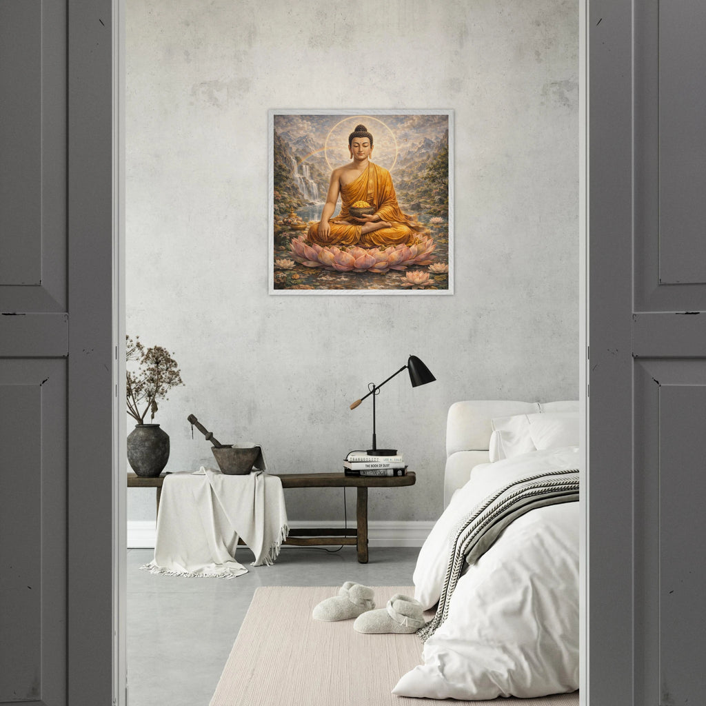 Shakyamuni Buddha – Mythologie Fine Art Print mit Rahmen | babasan