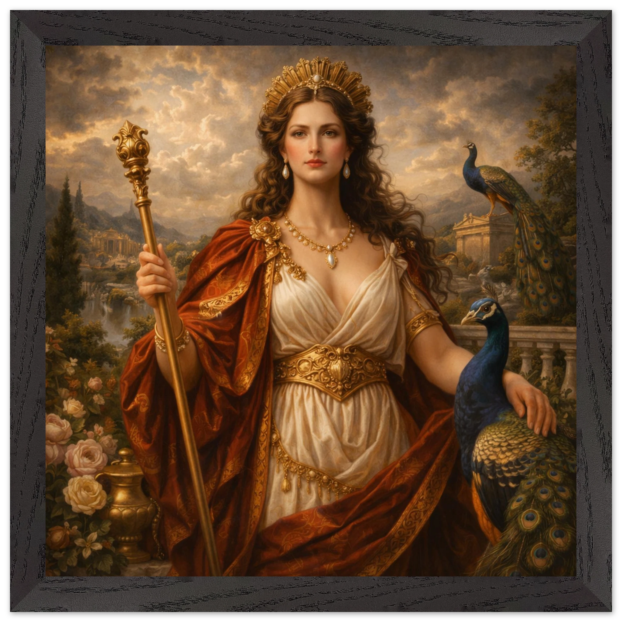 Juno – Mythologie Fine Art Print mit Rahmen | babasan