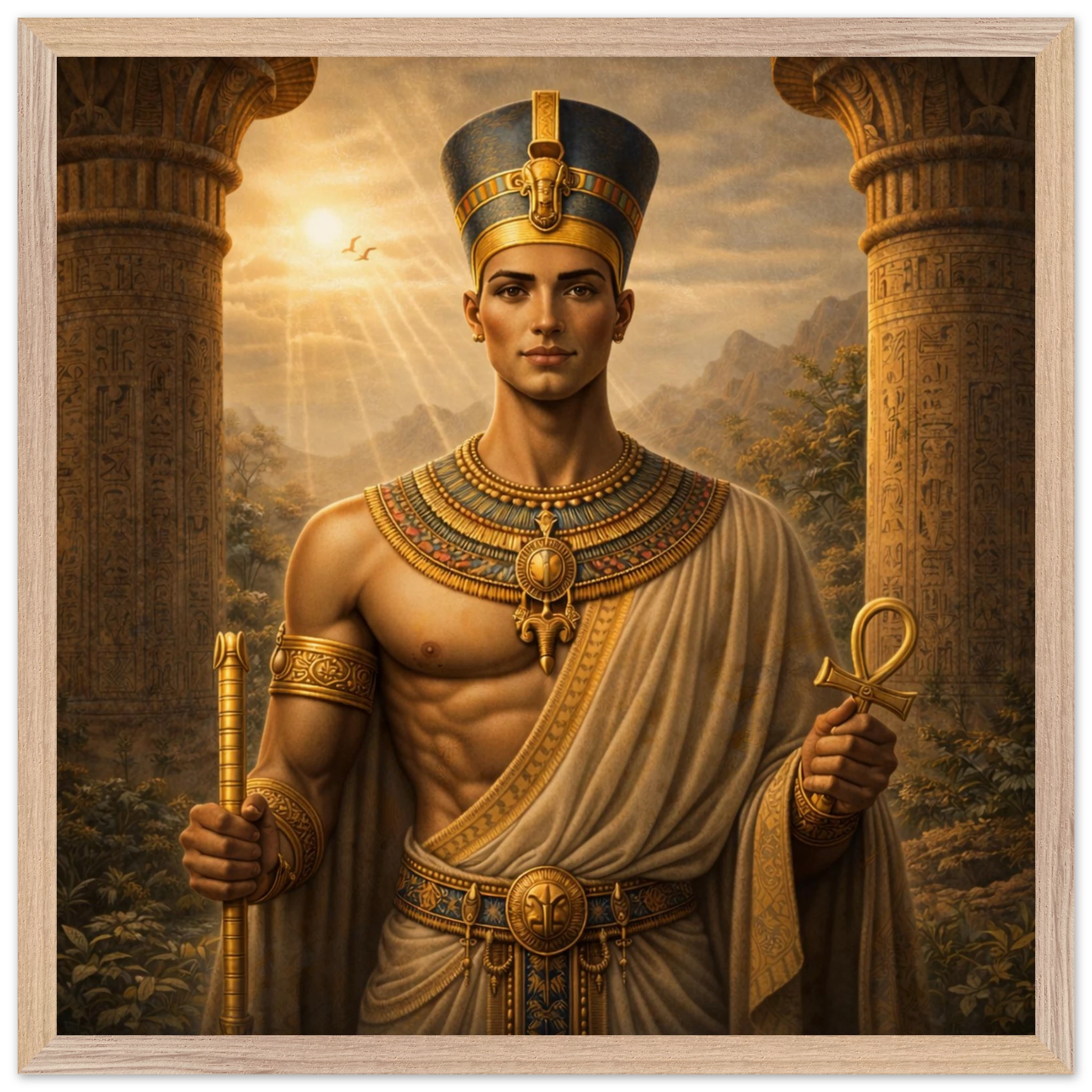Echnaton – Mythologie Fine Art Print mit Rahmen | babasan