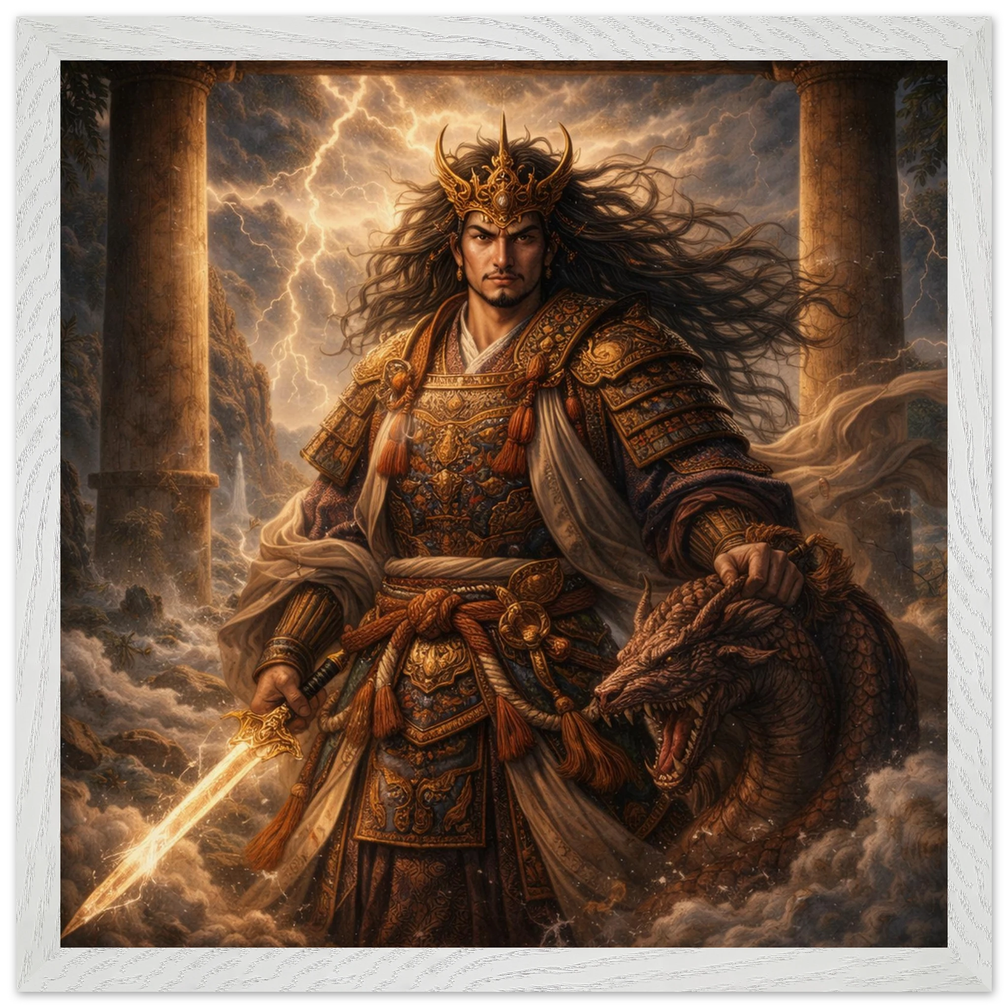 Susanoo – Mythologie Fine Art Print mit Rahmen | babasan