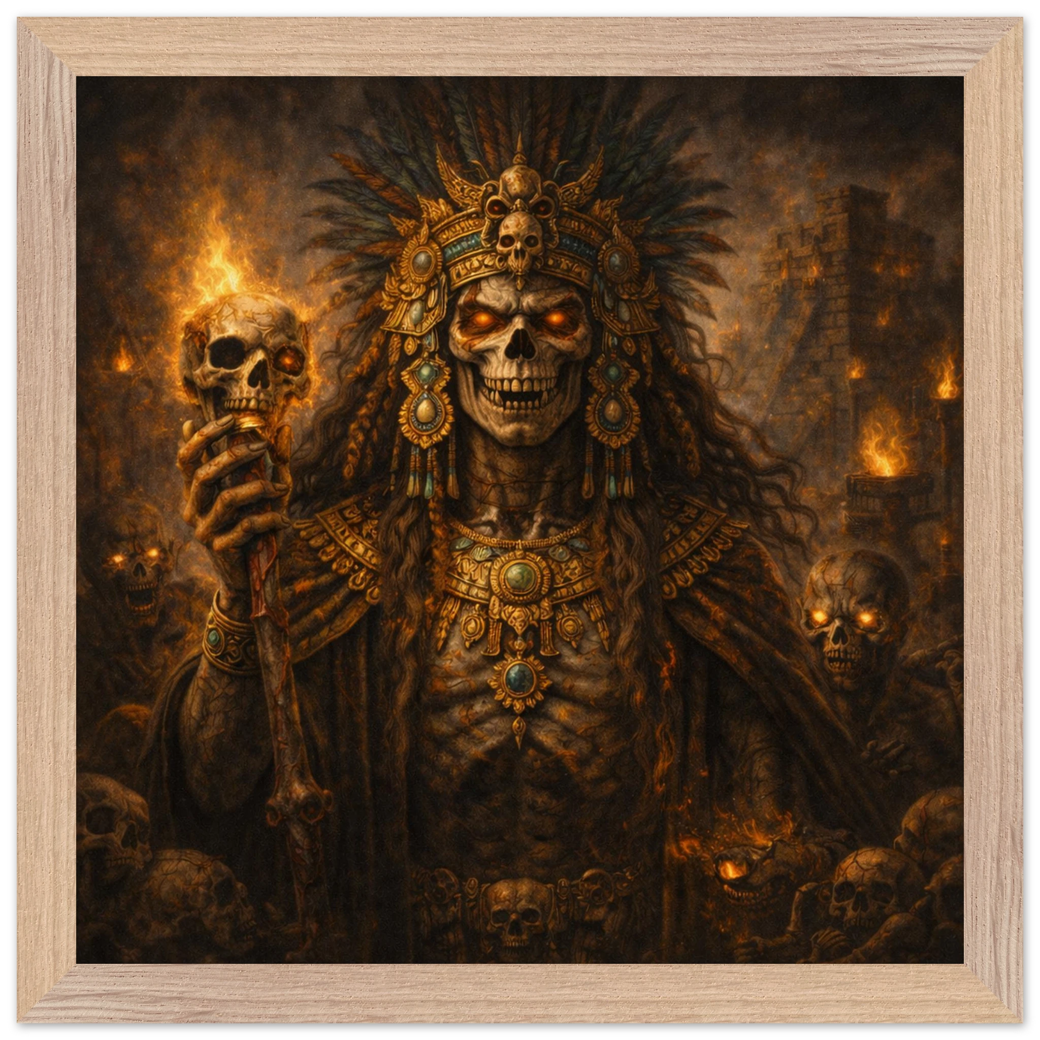 Ah Puch – Mythologie Fine Art Print mit Rahmen | babasan