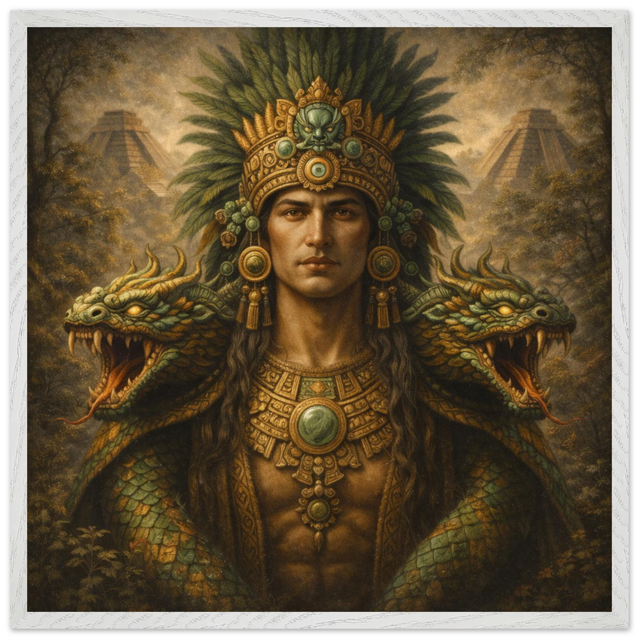Kukulkan – Mythologie Fine Art Print mit Rahmen | babasan