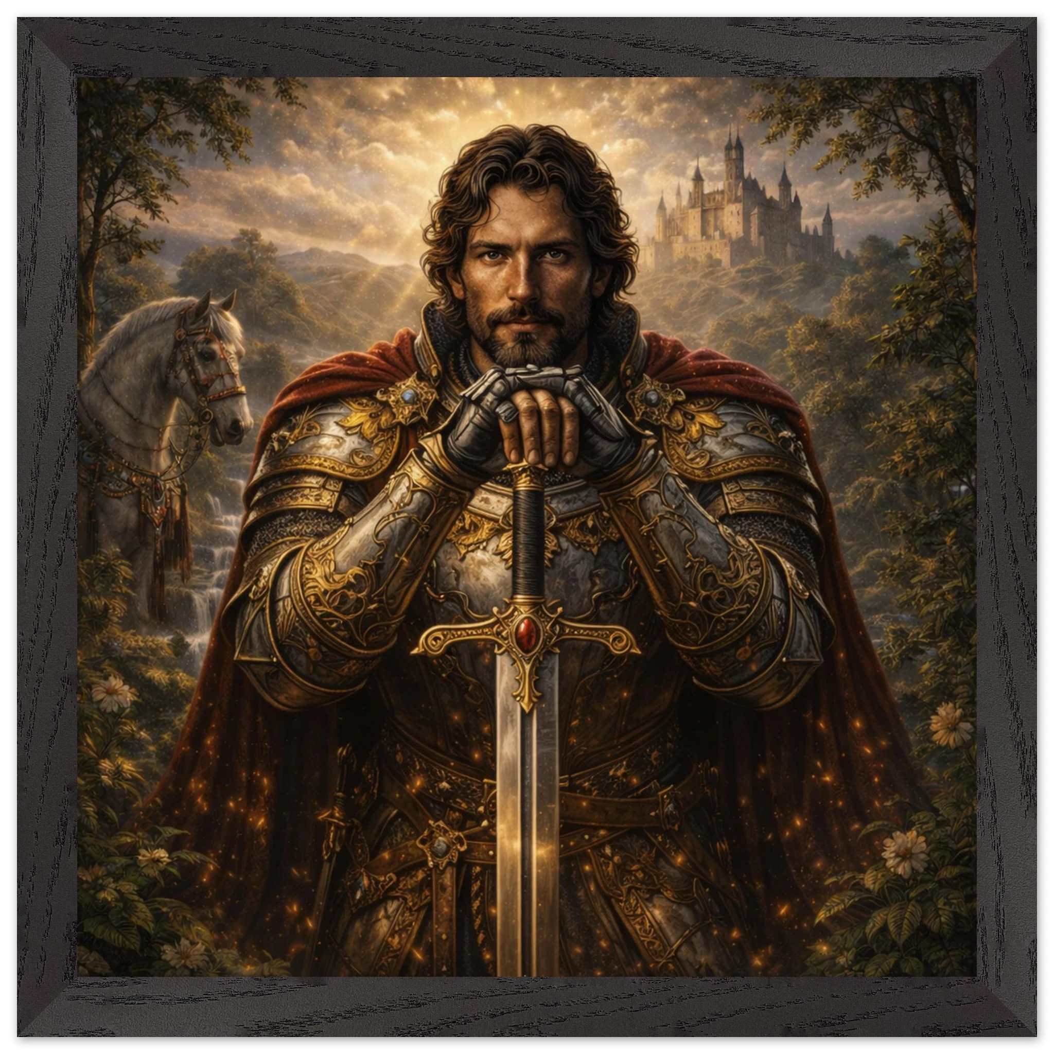 Lancelot – Mythologie Fine Art Print mit Rahmen | babasan