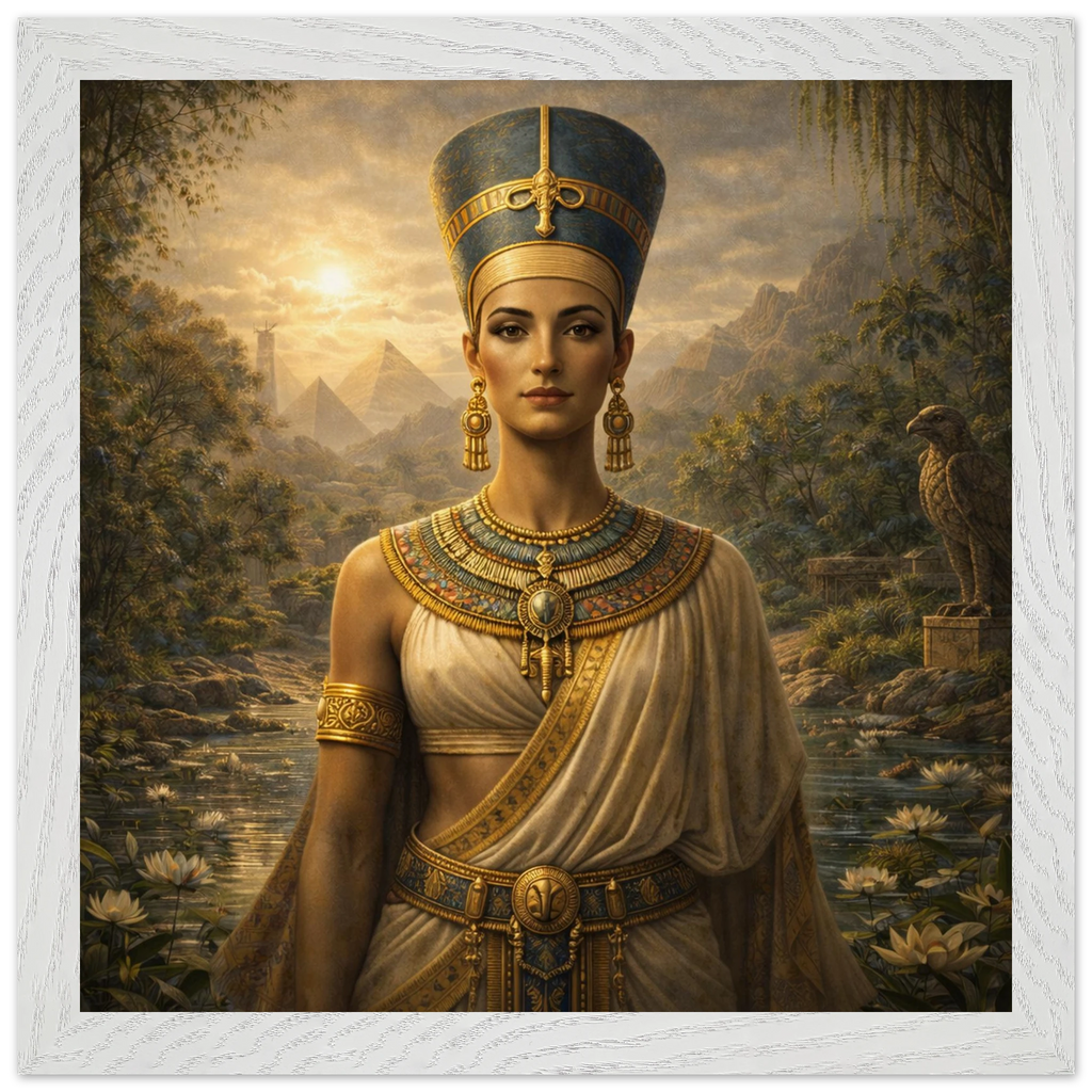 Nofretete – Mythologie Fine Art Print mit Rahmen | babasan