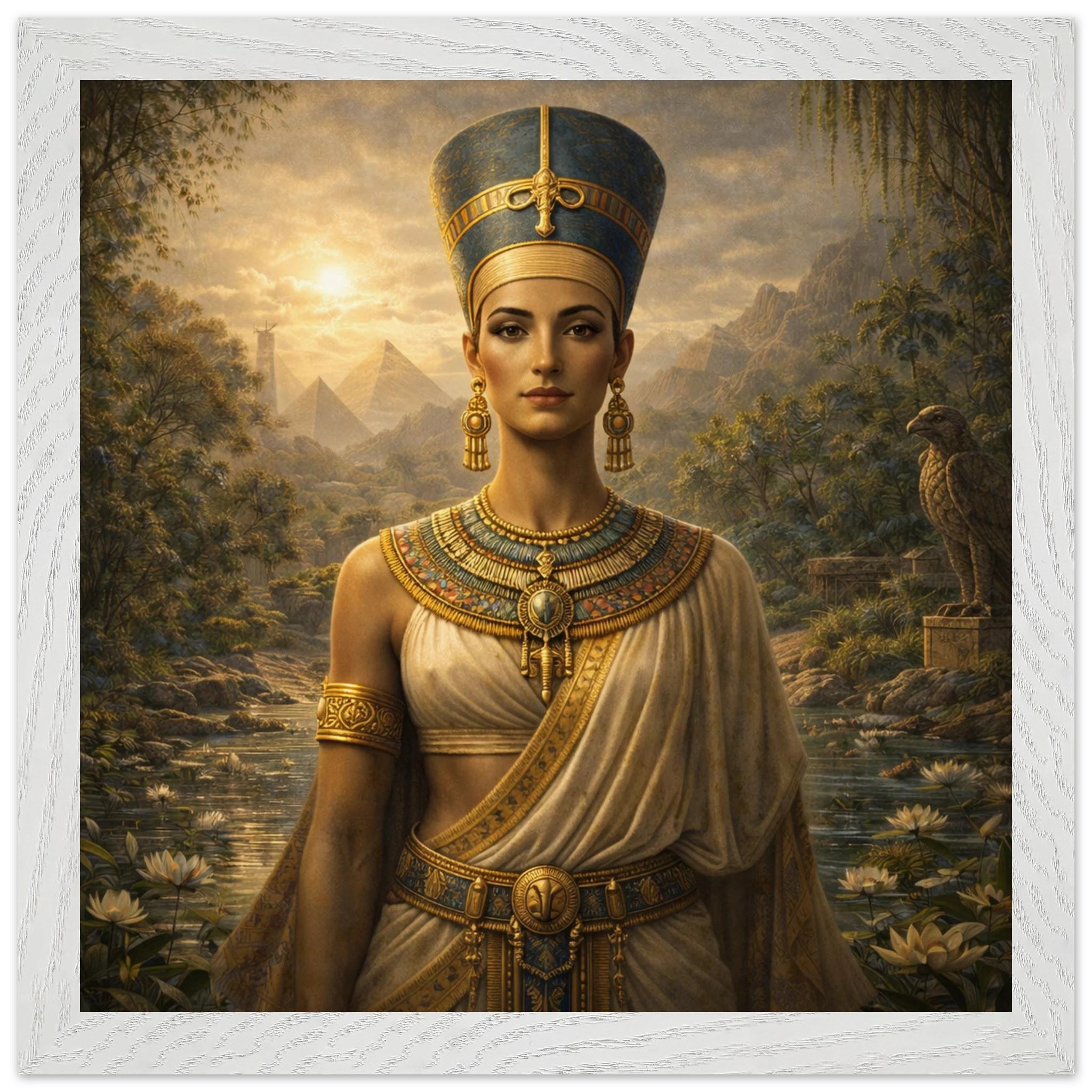 Nofretete – Mythologie Fine Art Print mit Rahmen | babasan
