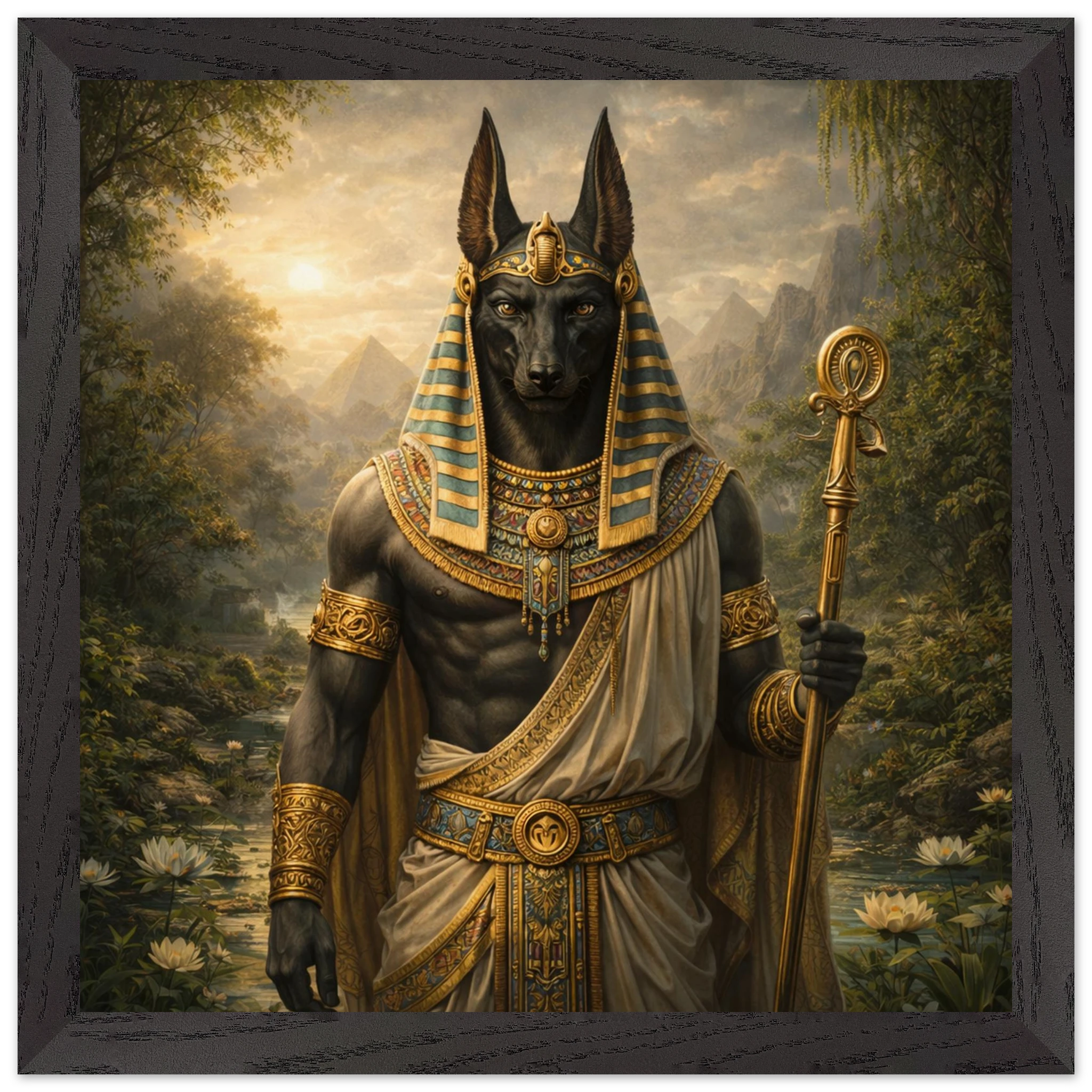 Anubis – Mythologie Fine Art Print mit Rahmen | babasan