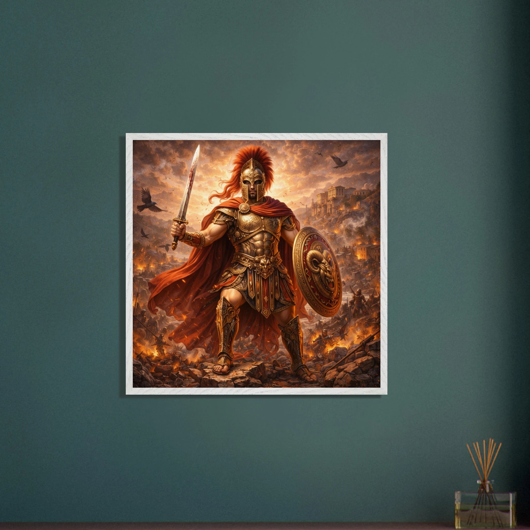 Ares – Mythologie Fine Art Print mit Rahmen | babasan