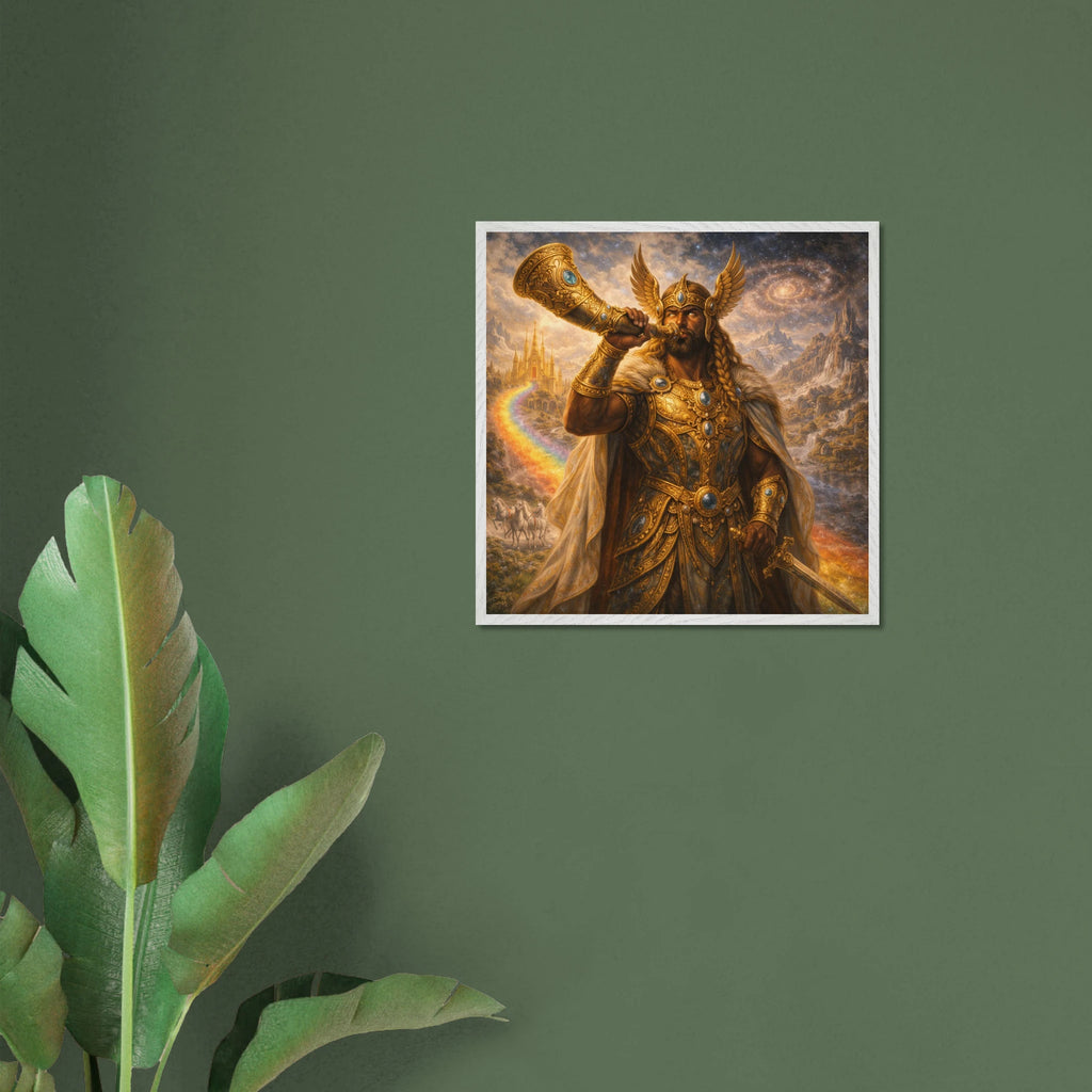 Heimdall – Mythologie Fine Art Print mit Rahmen | babasan