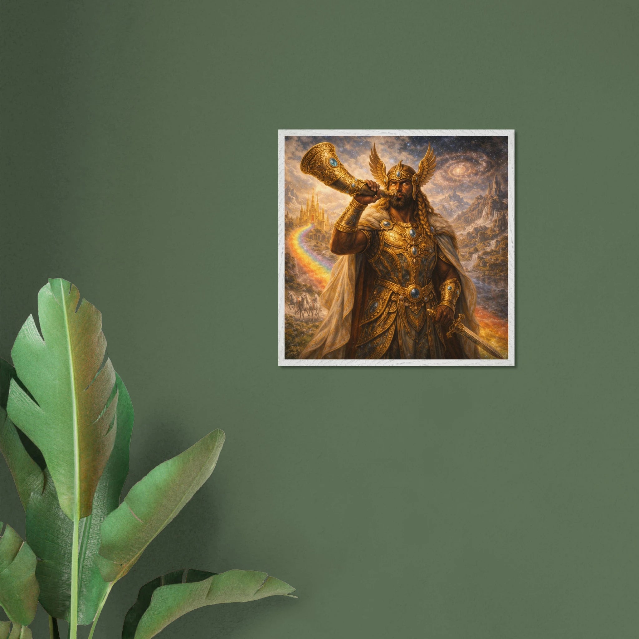 Heimdall – Mythologie Fine Art Print mit Rahmen | babasan