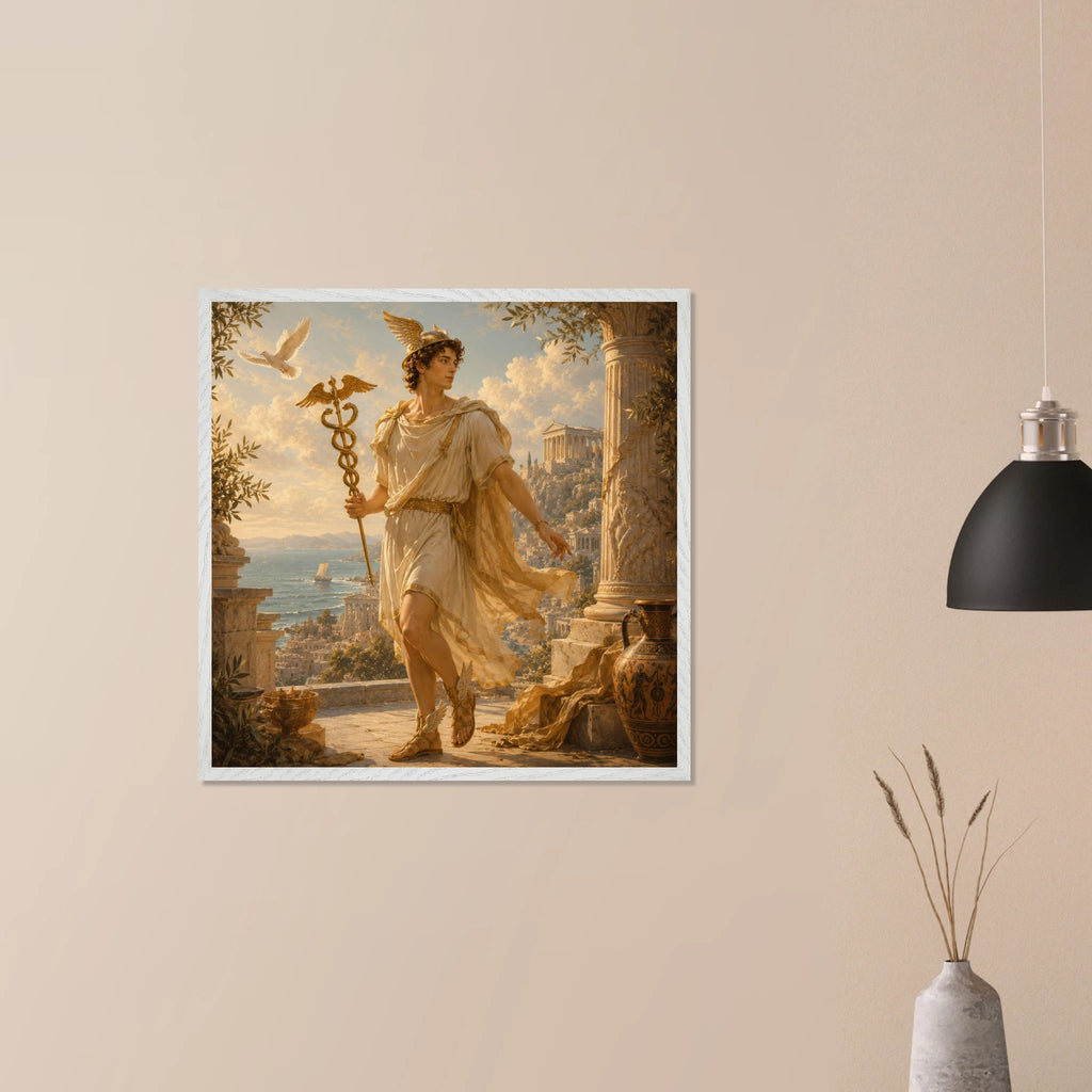 Hermes – Mythologie Fine Art Print mit Rahmen | babasan