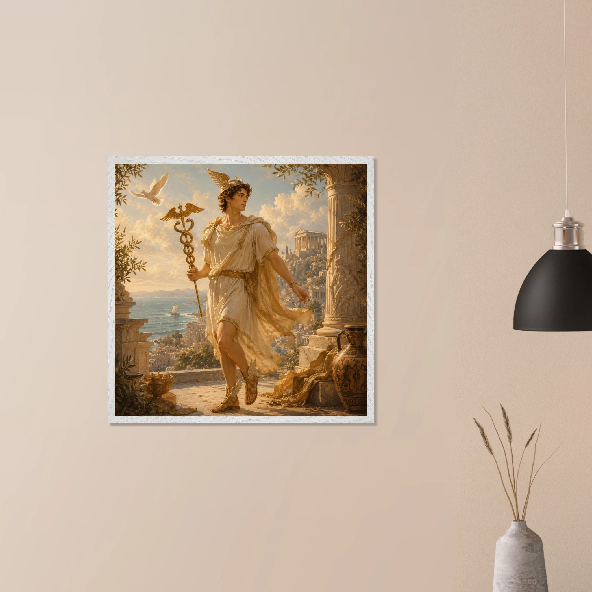 Hermes – Mythologie Fine Art Print mit Rahmen | babasan
