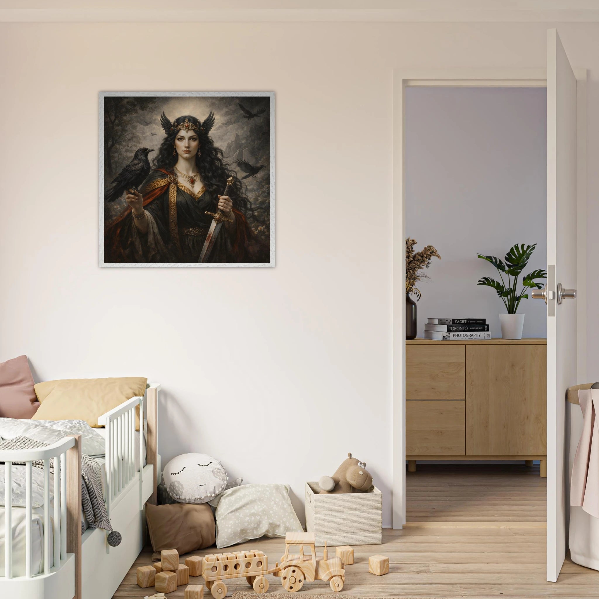 Morrigan – Mythologie Fine Art Print mit Rahmen | babasan