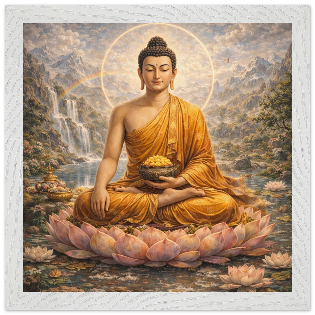 Shakyamuni Buddha – Mythologie Fine Art Print mit Rahmen | babasan