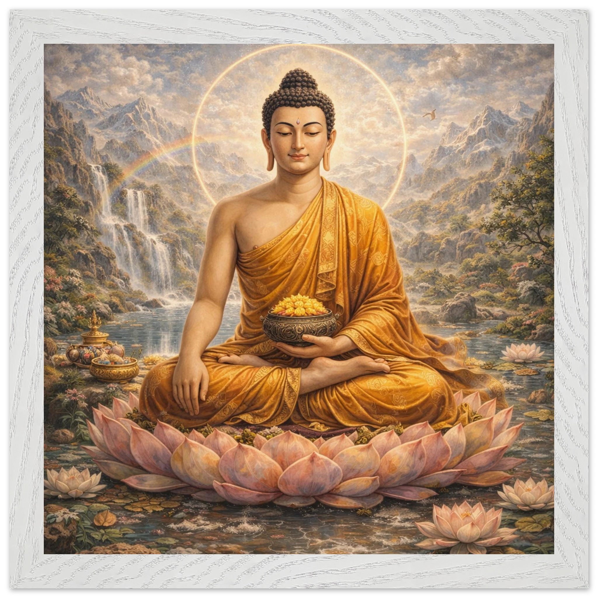 Shakyamuni Buddha – Mythologie Fine Art Print mit Rahmen | babasan