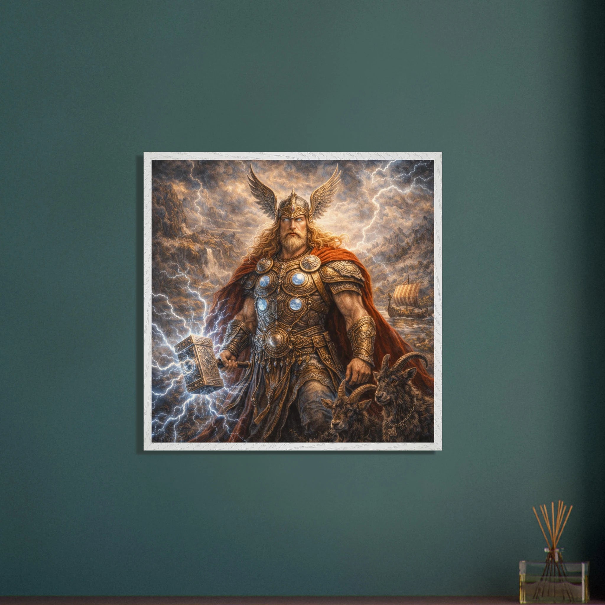 Thor – Mythologie Fine Art Print mit Rahmen | babasan