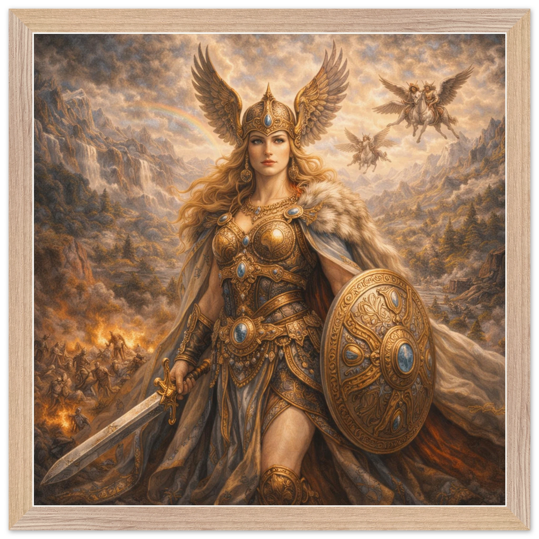 Walküre – Mythologie Fine Art Print mit Rahmen | babasan